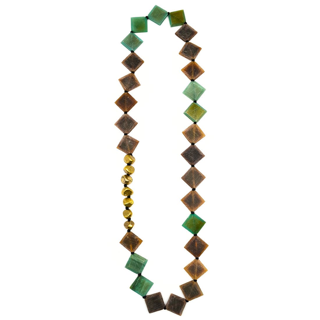 Omala Verdant Collection Necklace – Squares and Metal - Image 1