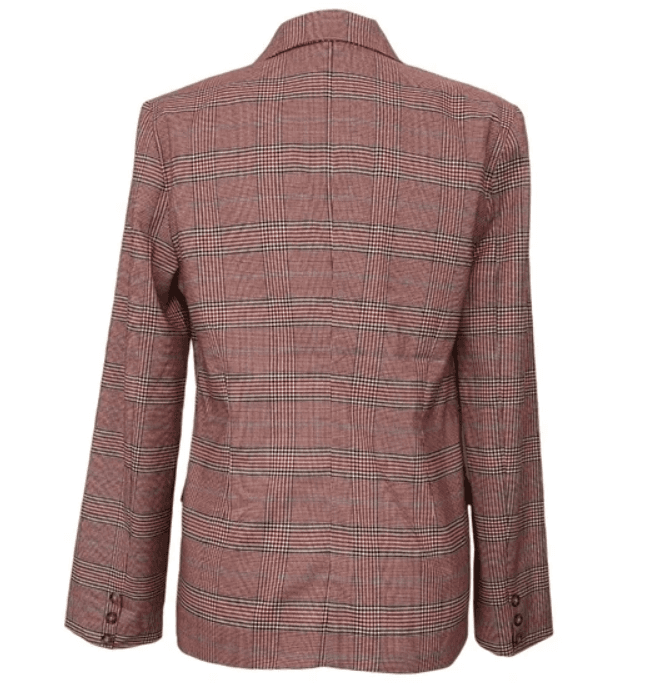 BB Dakota Just Checking In Rouge Plaid Blazer Size Medium - Medium - Thumbnail 2