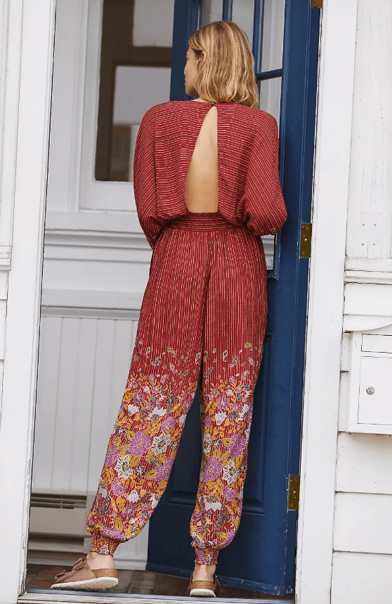 Anthropologie Breezy Open-Back Jumpsuit Size Medium - Thumbnail 4