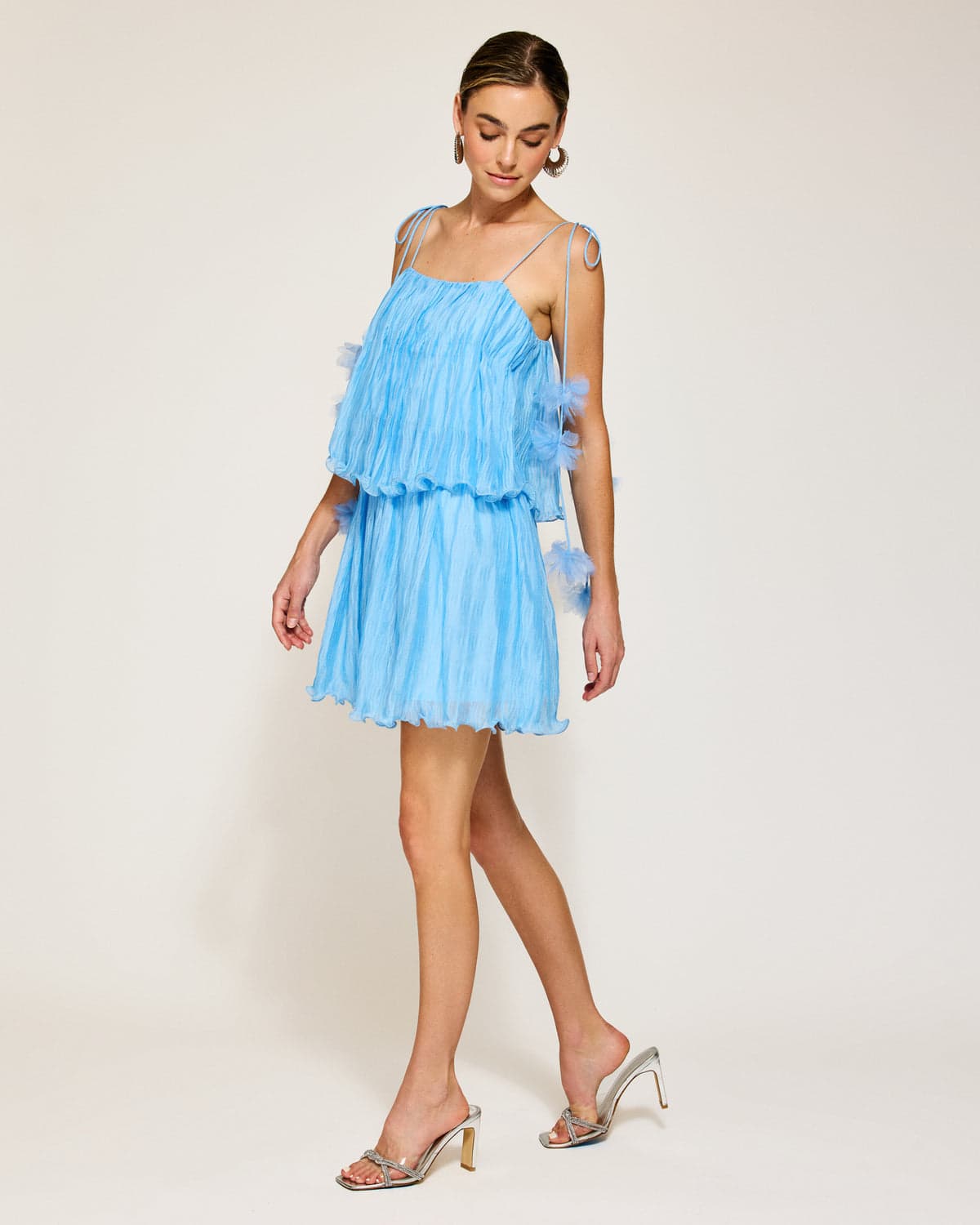 Line & Dot Blue Chara Mini Dress Size Small - Small - Thumbnail 3