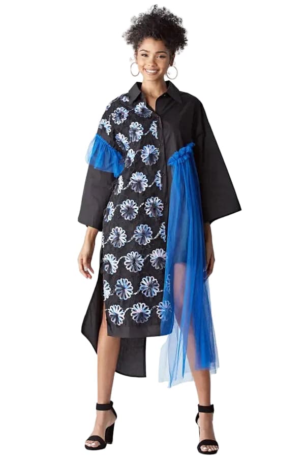 TOV Los Angeles Asymmetrical Shirt Dress Size 44 (US 14) - Image 1