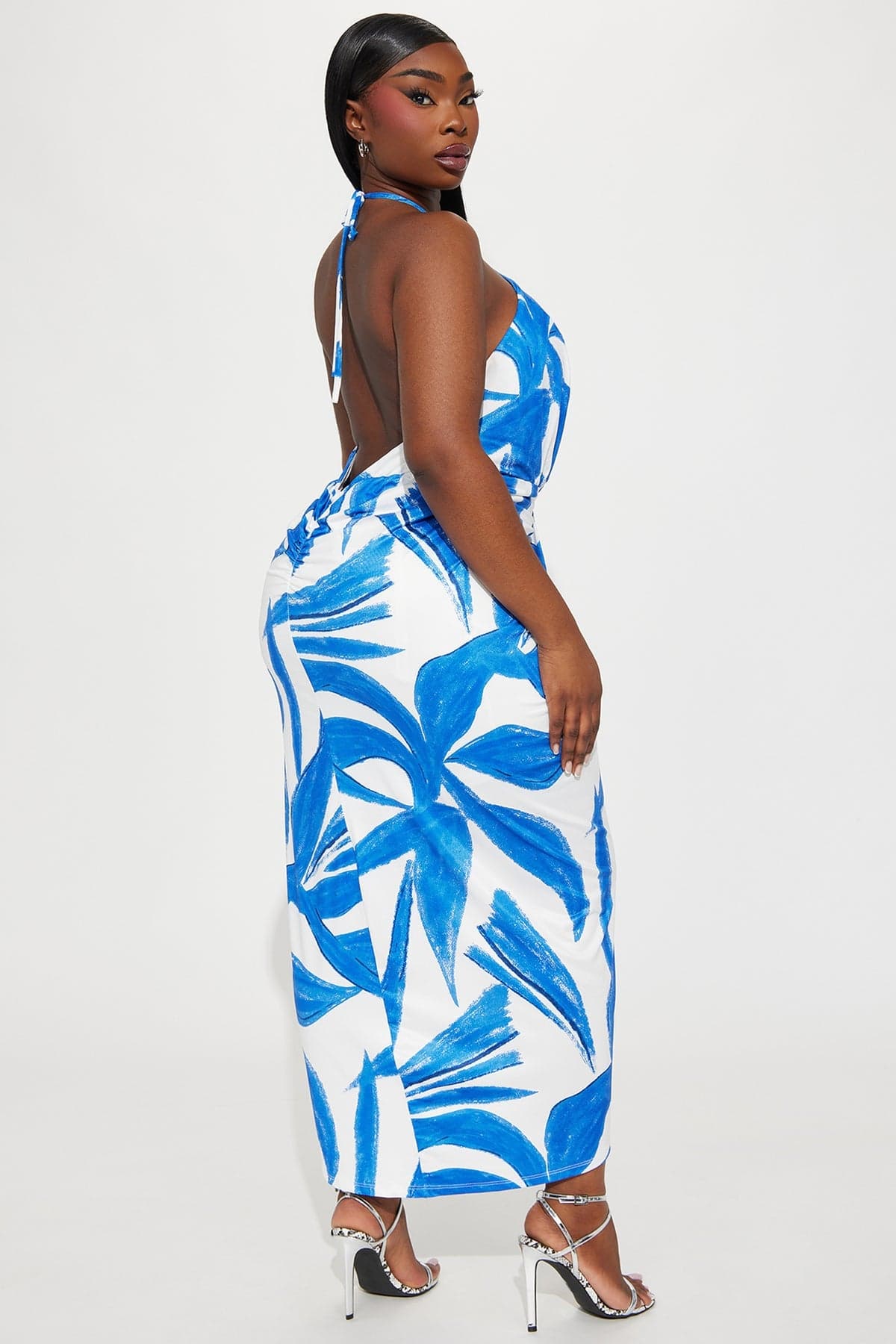 Fashion Nova Dress Blue White Size 3X - Thumbnail 3