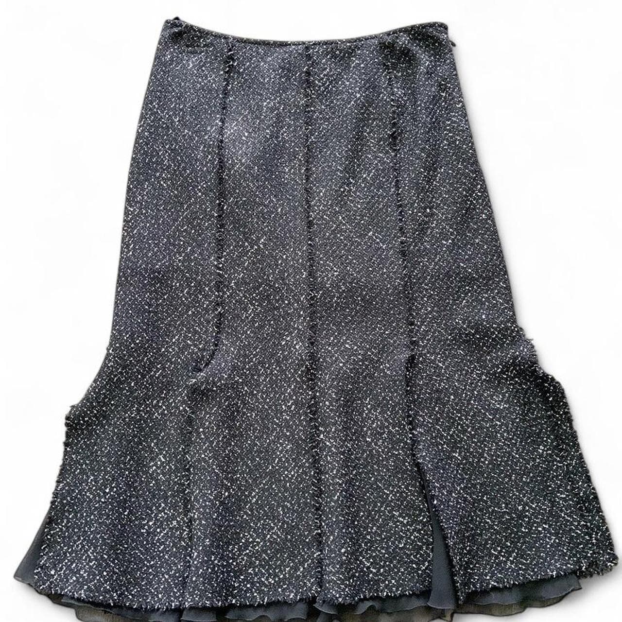 Lafayette 148 Black Grey Tweed Skirt Size 6 - Image 1