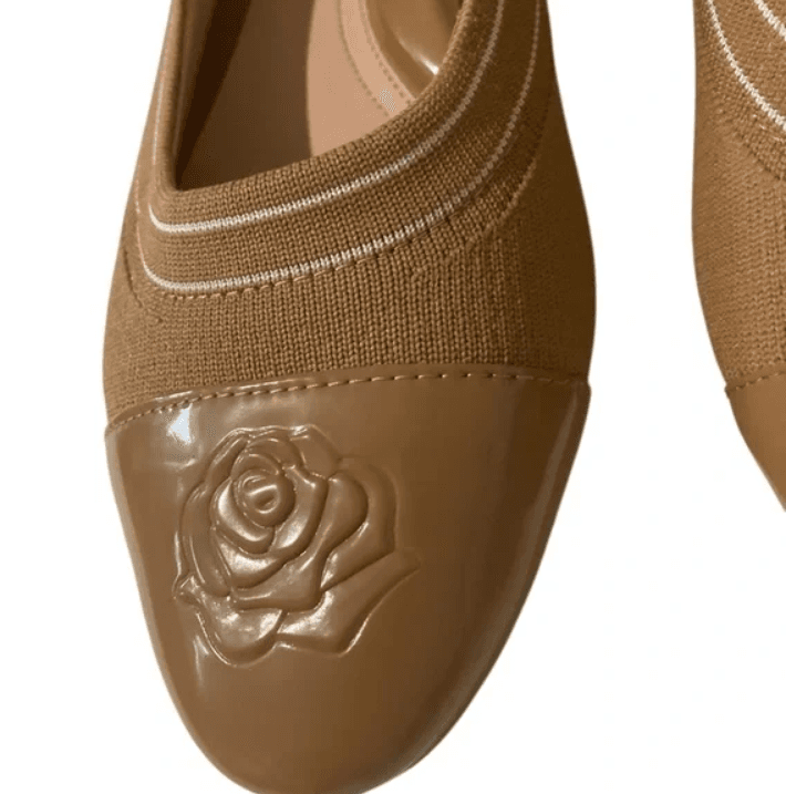 Taryn Rose Knit & Leather Cap-Toe Pamela Flats Size 9 - Thumbnail 2