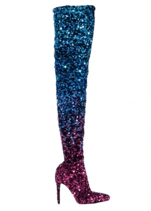 Azalea Wang Elliana Multi Ombre Sequin Boot Size 9 - Thumbnail 2