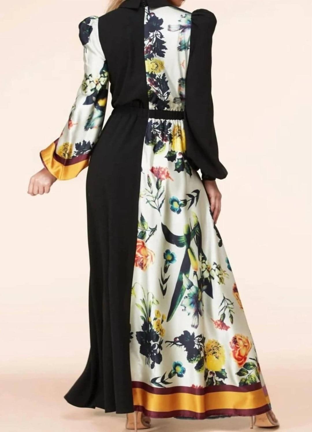 Latisse Black Floral Dress Size Large - Thumbnail 2