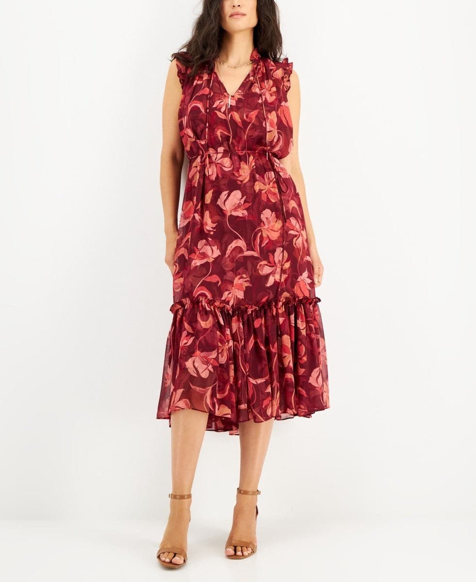 INC Floral Print Sheer Dress Size Medium - Image 1