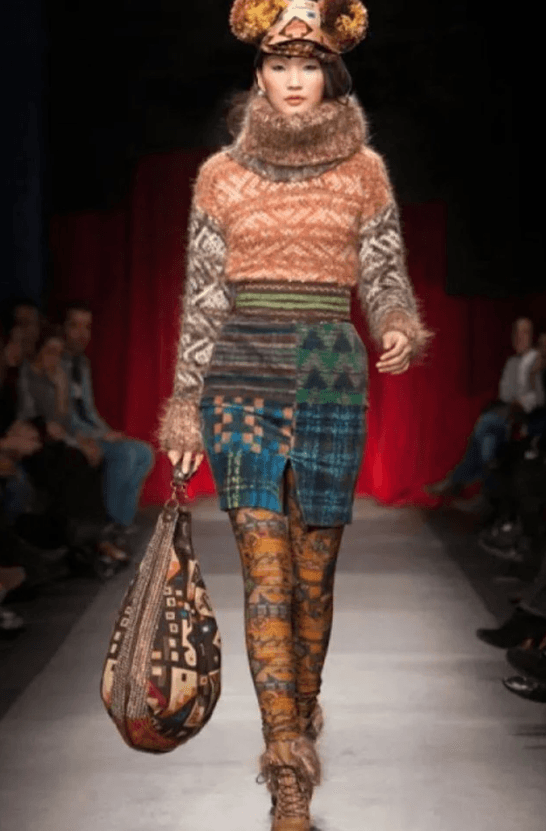 Linea Domani Mixed Print Skirt Size 14 - Thumbnail 2