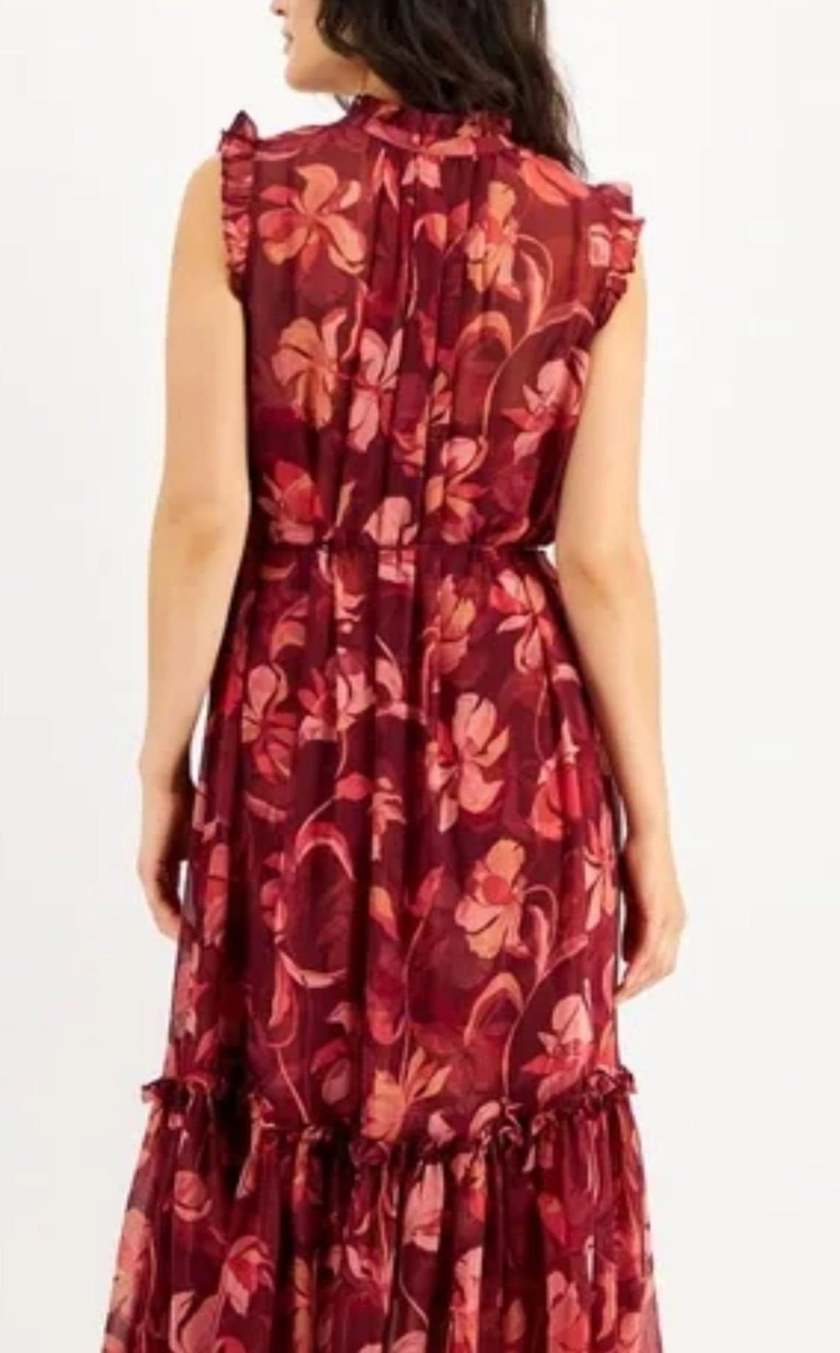 INC Floral Print Sheer Dress Size Medium - Thumbnail 2