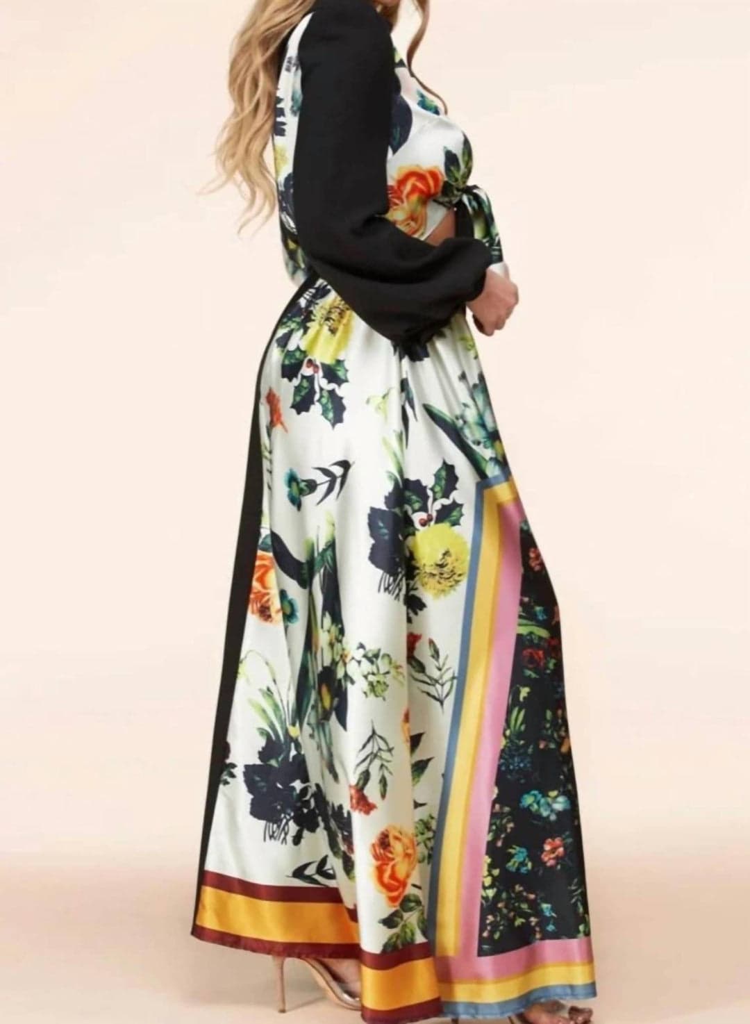 Latisse Black Floral Dress Size Large - Thumbnail 3