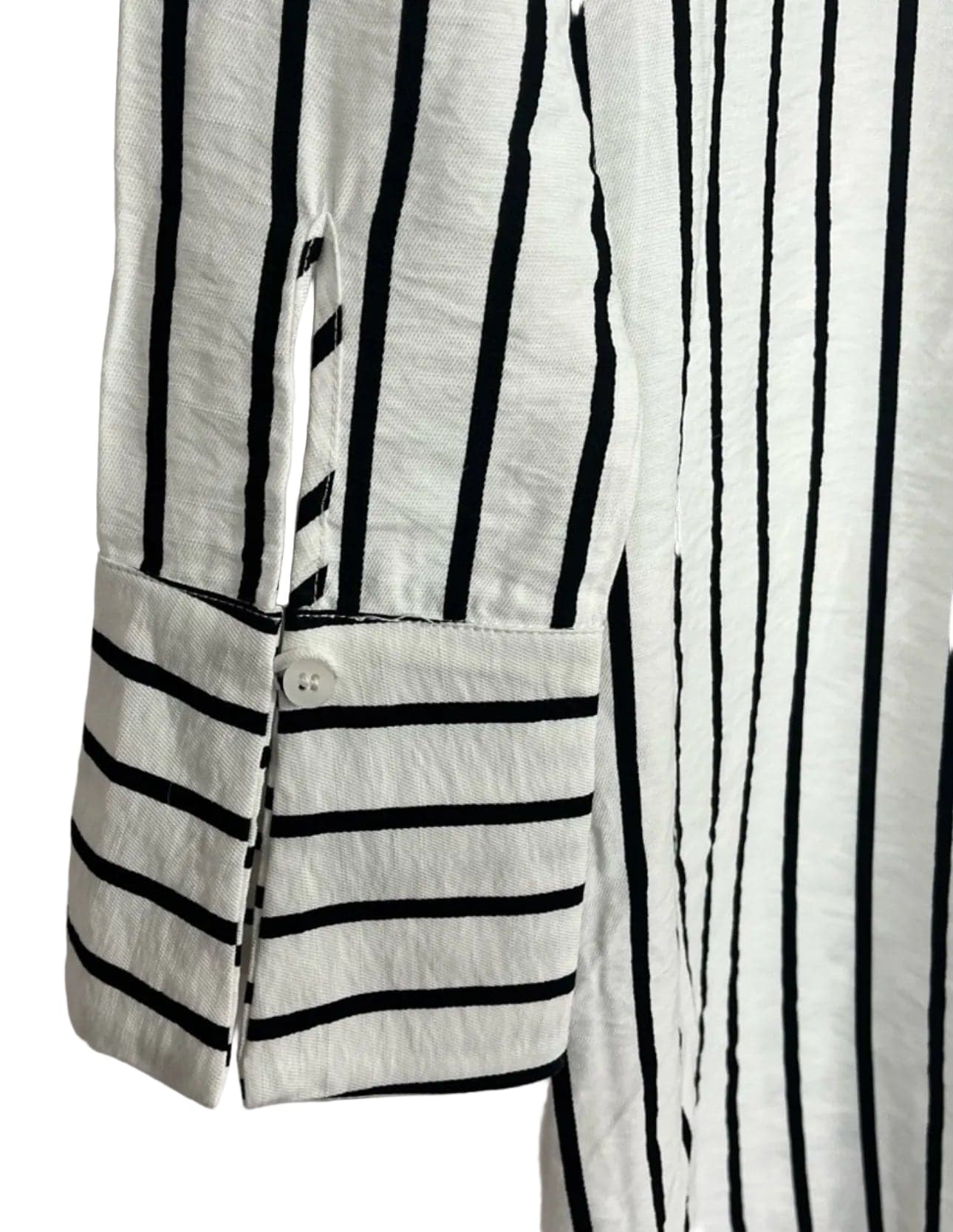 Essue Black White Striped Dress Size Small - Small - Thumbnail 4
