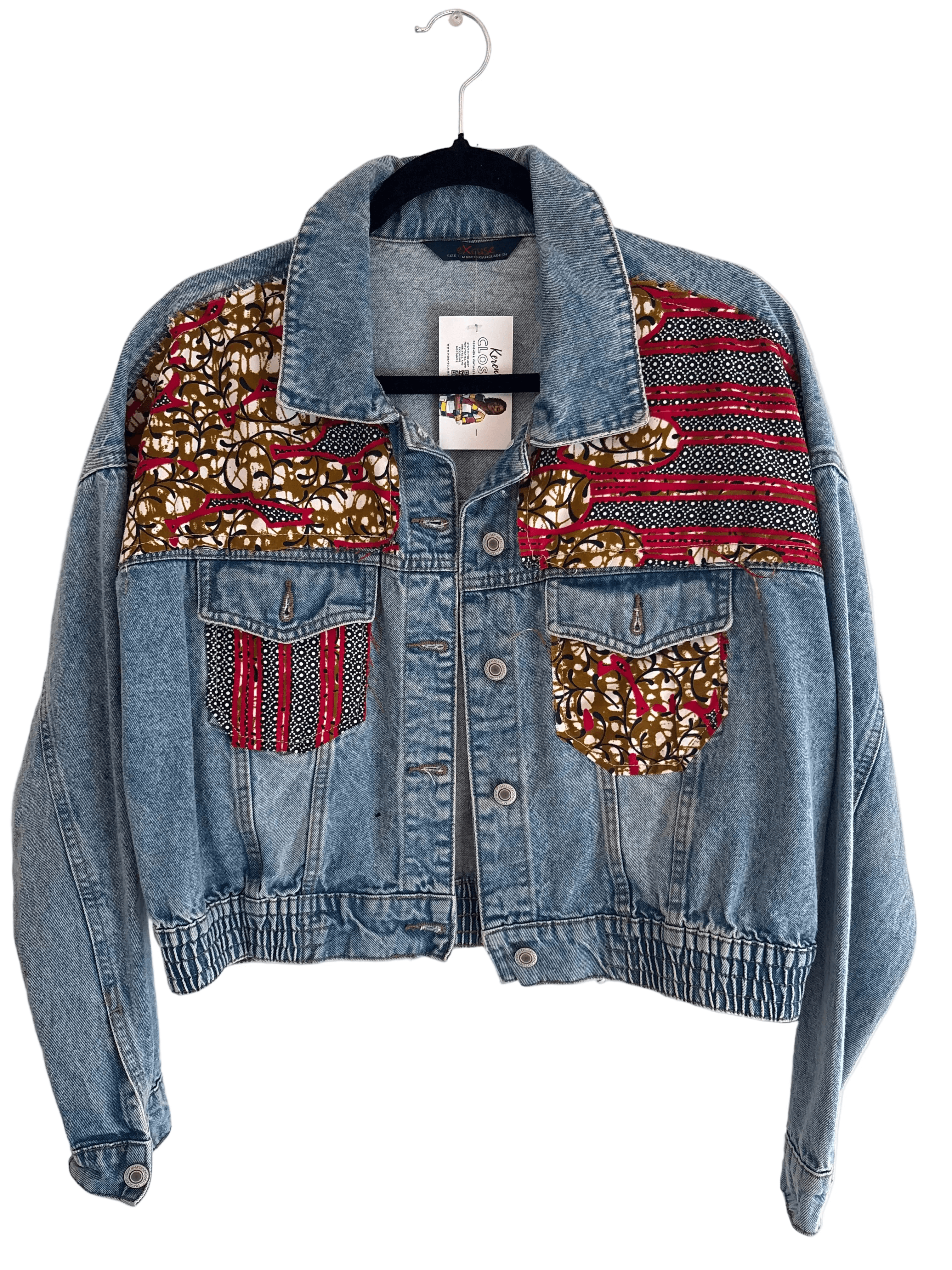Upcycled Denim Jacket Size Small/Medium - Image 1