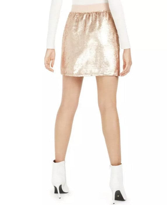 Bar III x Becca Tilley Rose Gold Mini Skirt Size Large (Best Fit Small/Medium) - Thumbnail 2