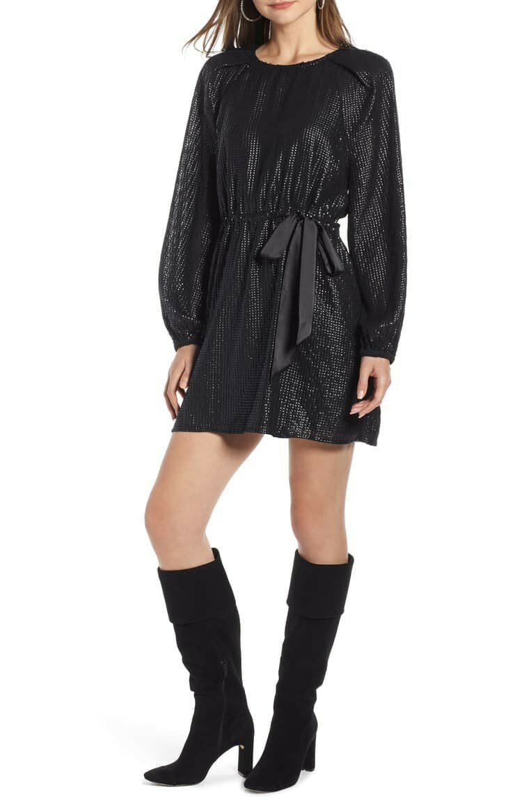 SOMETHING NAVY Dress Sequin Raglan Minidress Size Medium - Image 1