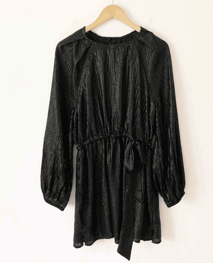 SOMETHING NAVY Dress Sequin Raglan Minidress Size Medium - Thumbnail 3