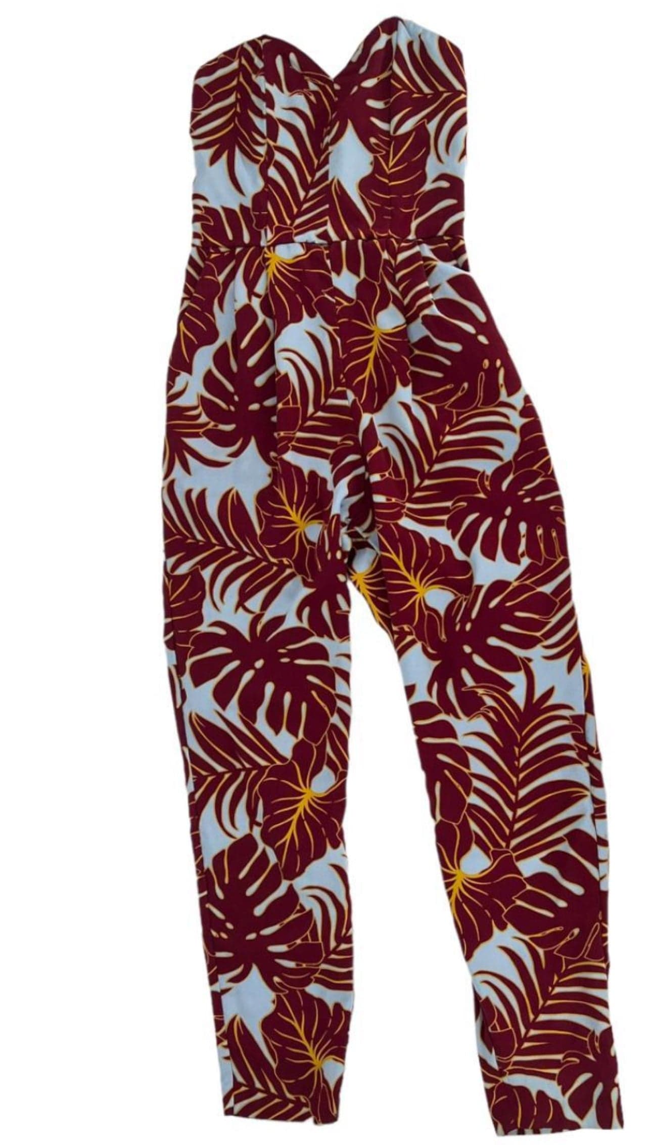 H&M Conscious Hawaiian Print Strapless Bustier Jumpsuit Size 6 - Thumbnail 2