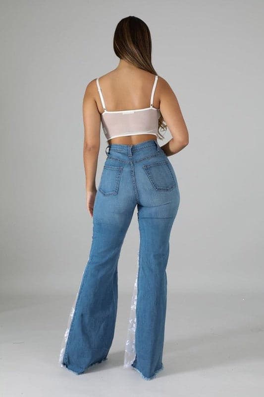 Lace Bell Bottom Jean - blue / 13 - Thumbnail 4