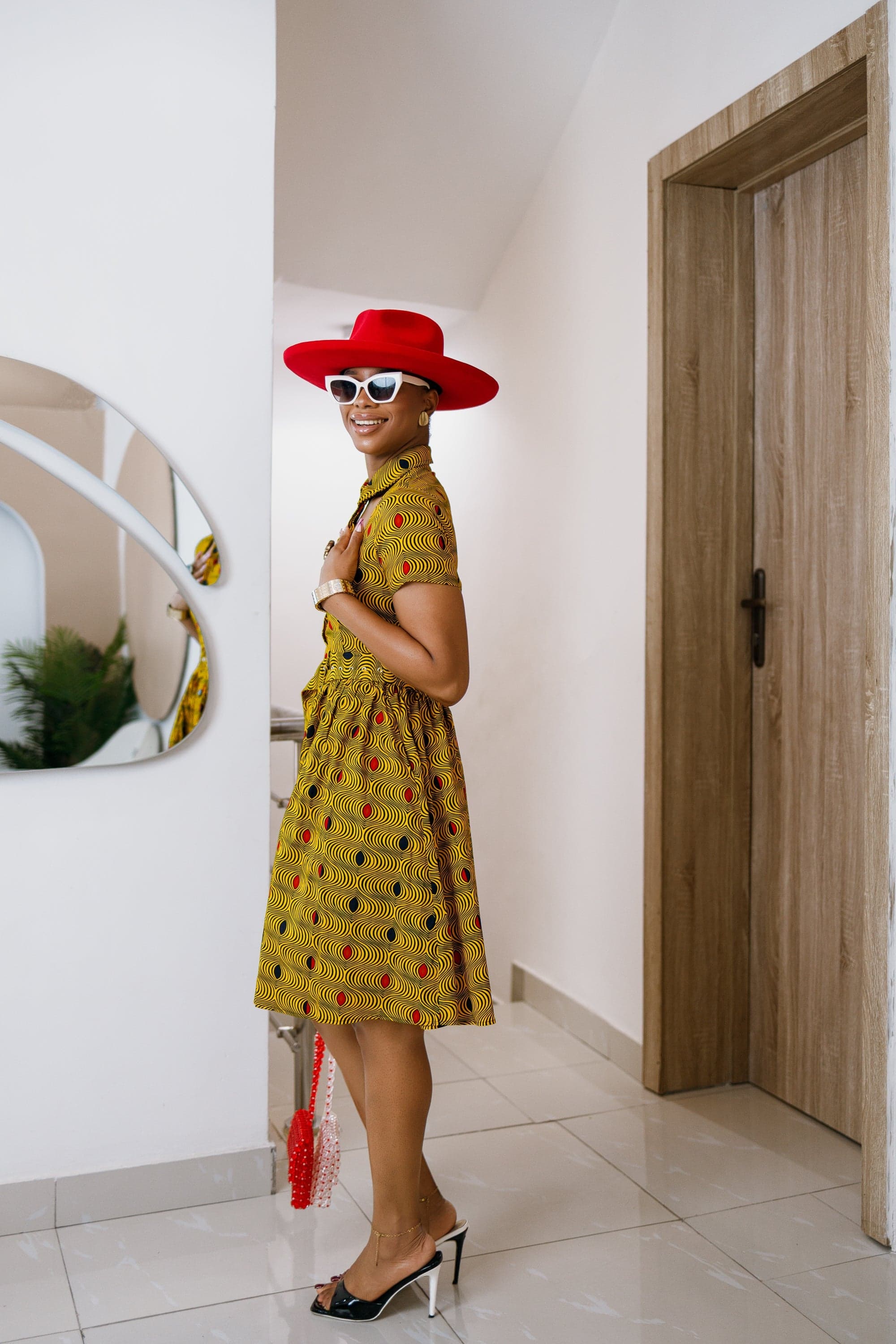 MIA AFRICAN PRINT OPEN FRONT SHIRT DRESS----FINAL SALE - 3X-LARGE - Thumbnail 4