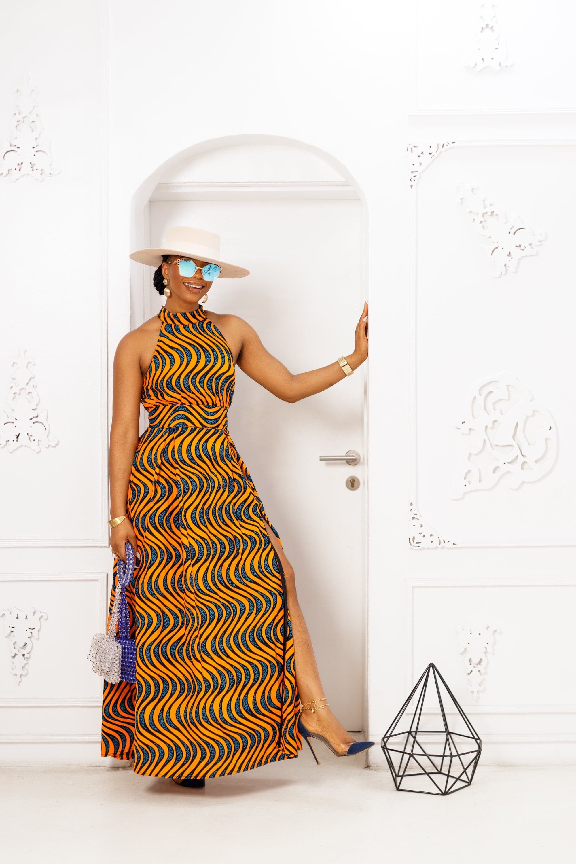 NYLA AFRICAN PRINT MAXI DRESS [ORANGE] - 2X-LARGE - Thumbnail 4