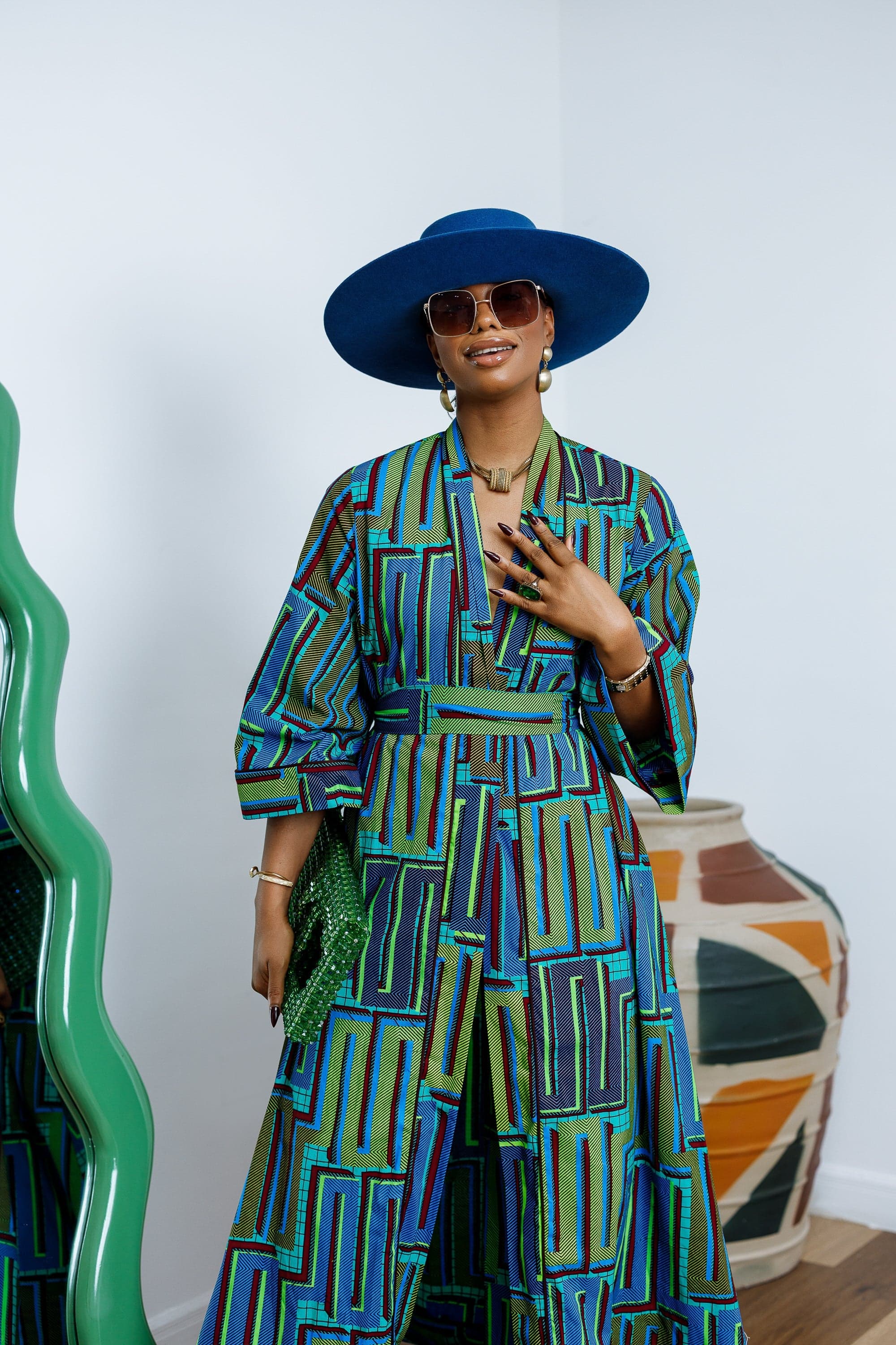 FADE AFRICAN PRINT KIMONO SET. - SMALL - Thumbnail 3