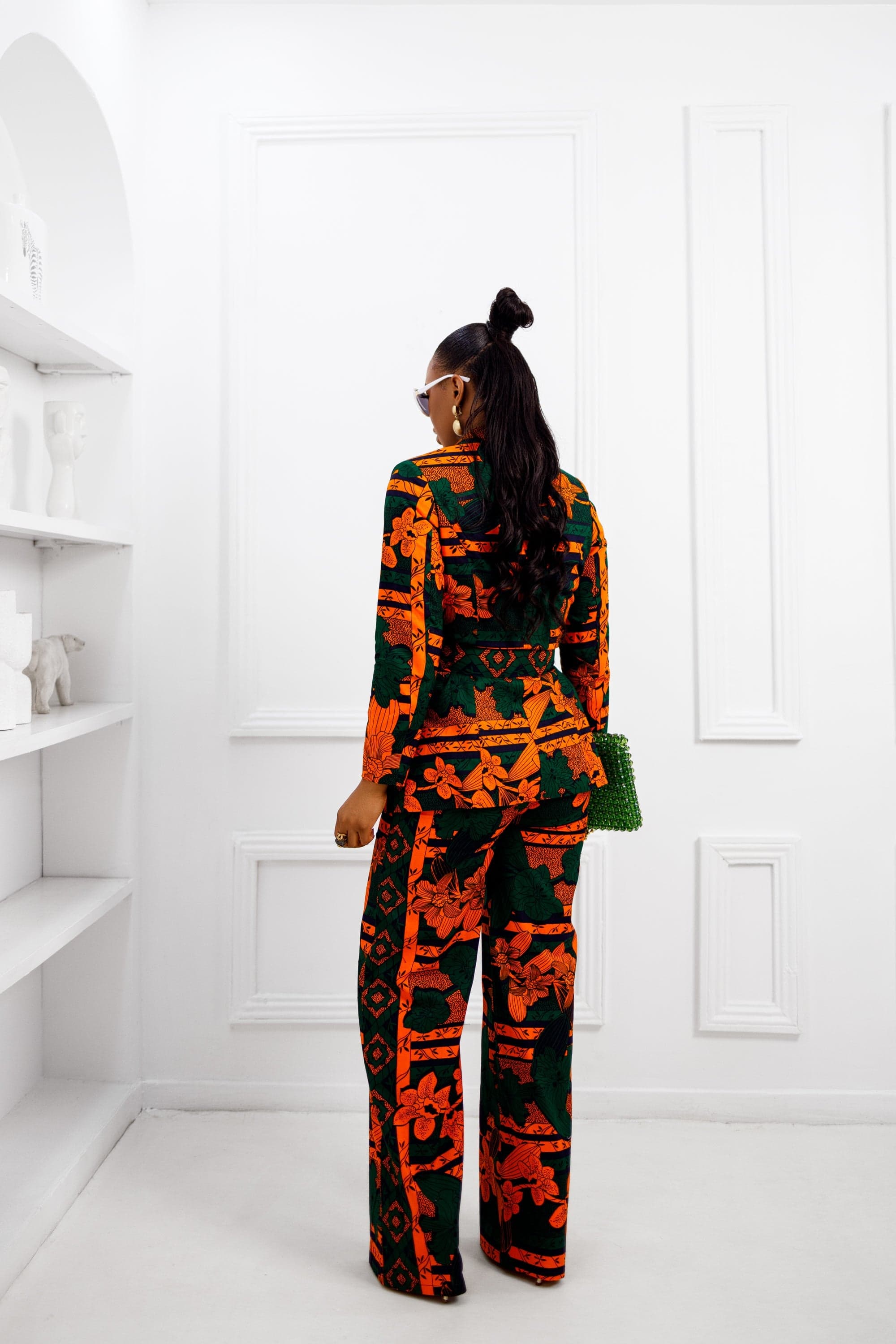 ZYLA AFRICAN PRINT SUIT SET [ORANGE] - 3X-LARGE - Thumbnail 2