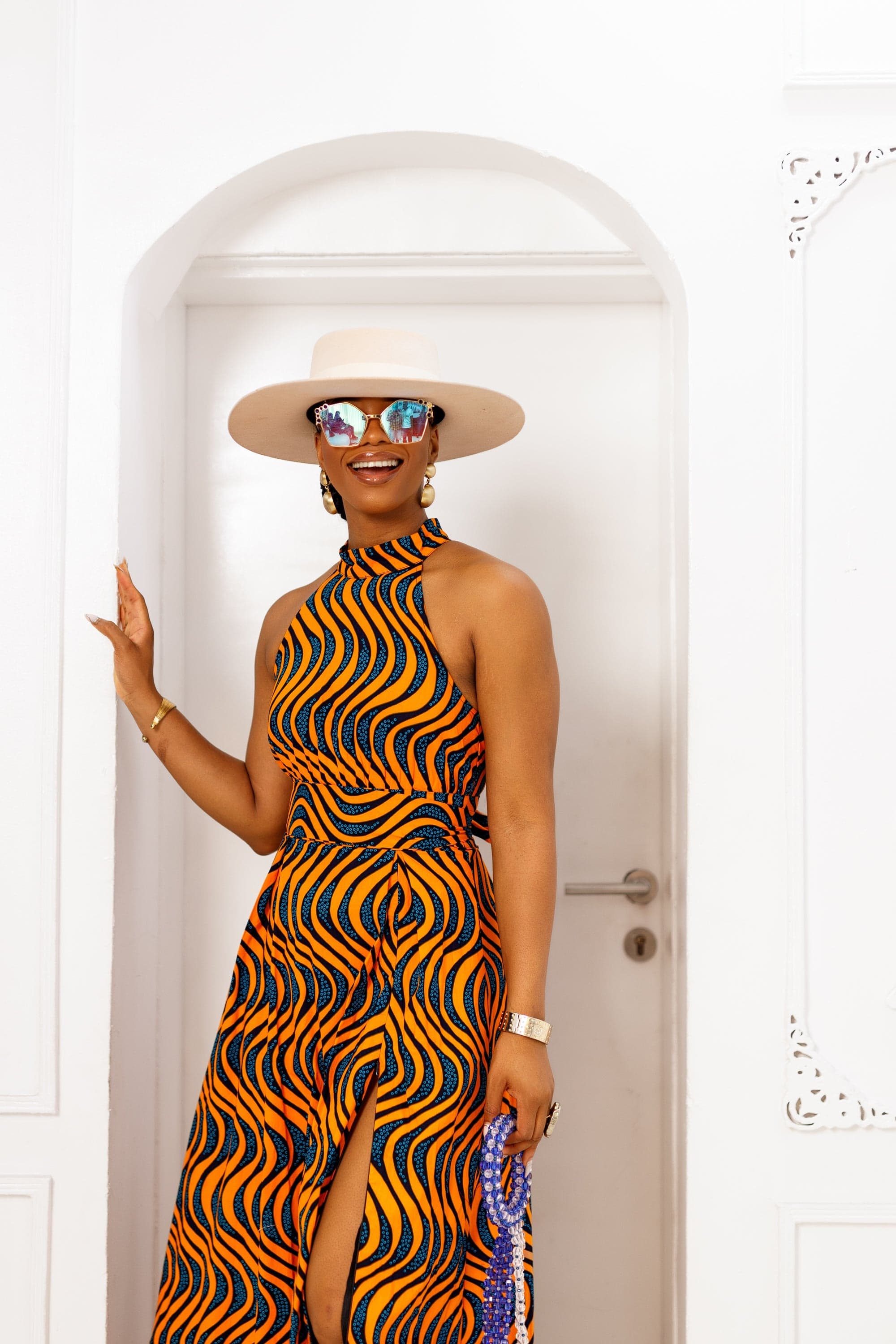 NYLA AFRICAN PRINT MAXI DRESS [ORANGE] - 1X-LARGE - Image 1