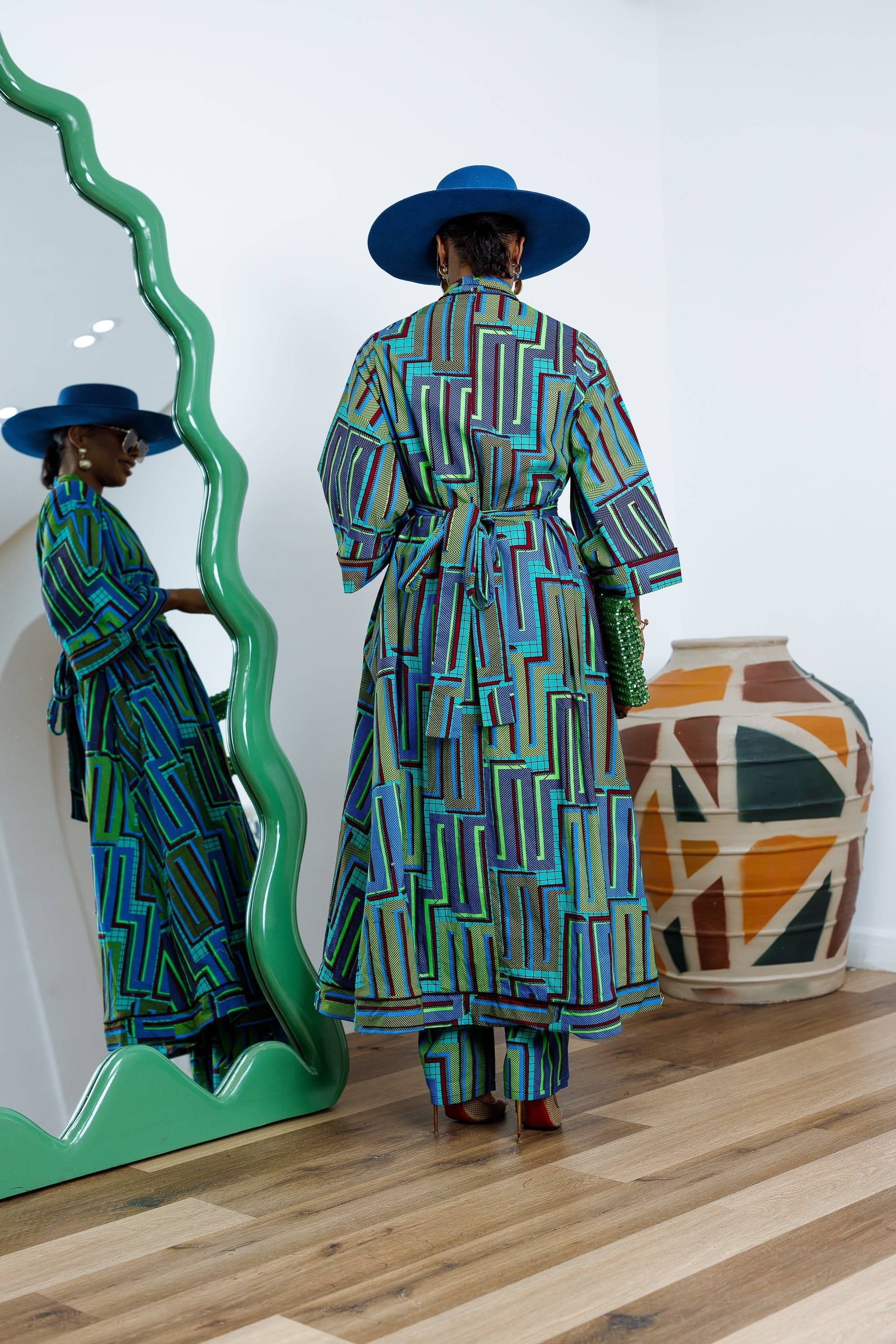 FADE AFRICAN PRINT KIMONO SET. - 3X-LARGE - Thumbnail 4