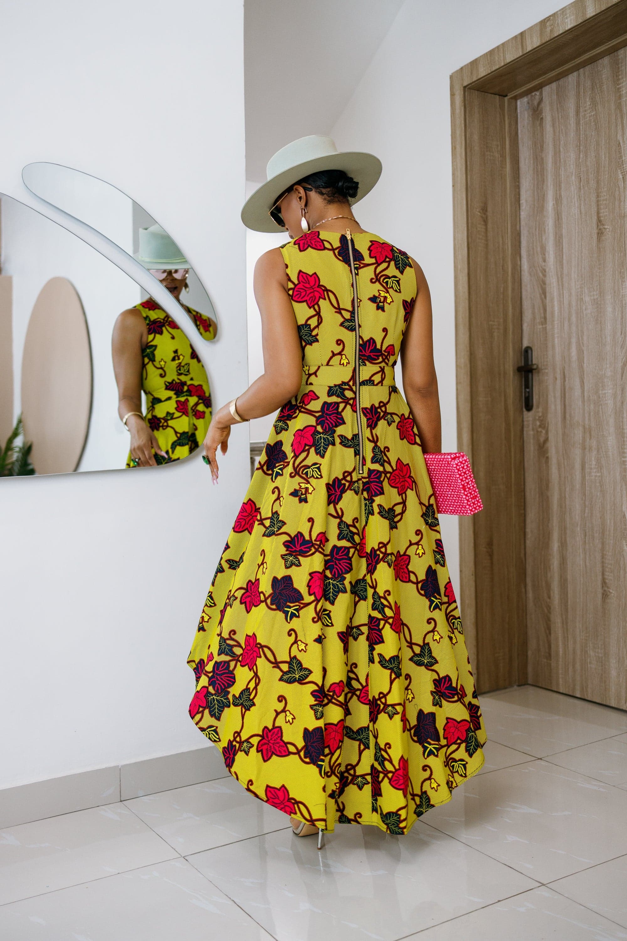 LEWA AFRICAN PRINT HIGH-LOW DRESS [MULTICOLOR]----FINAL SALE - 3X-LARGE - Thumbnail 3