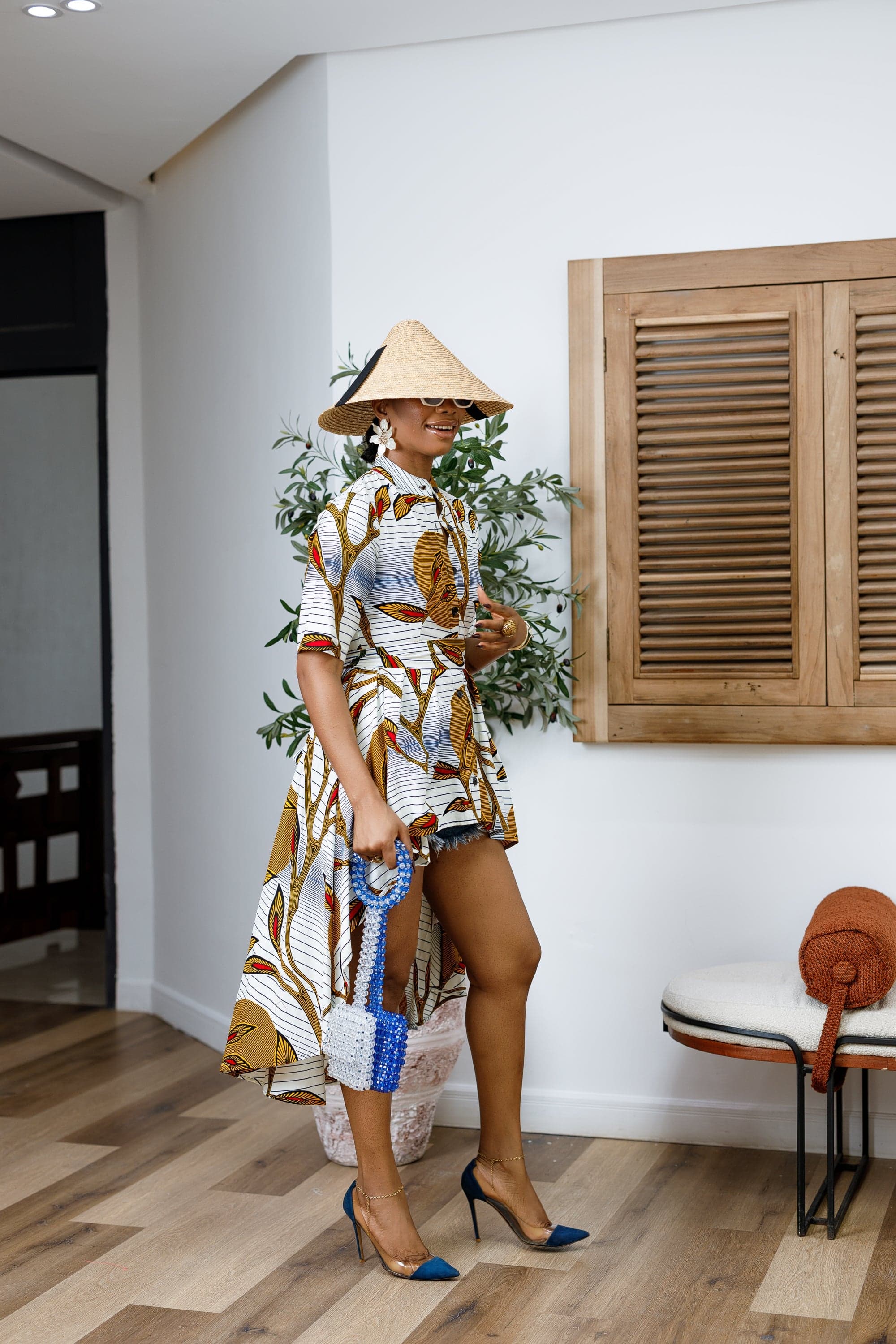 AFUA AFRICAN PRINT HI-LOW TOP - 3X-LARGE - Thumbnail 4