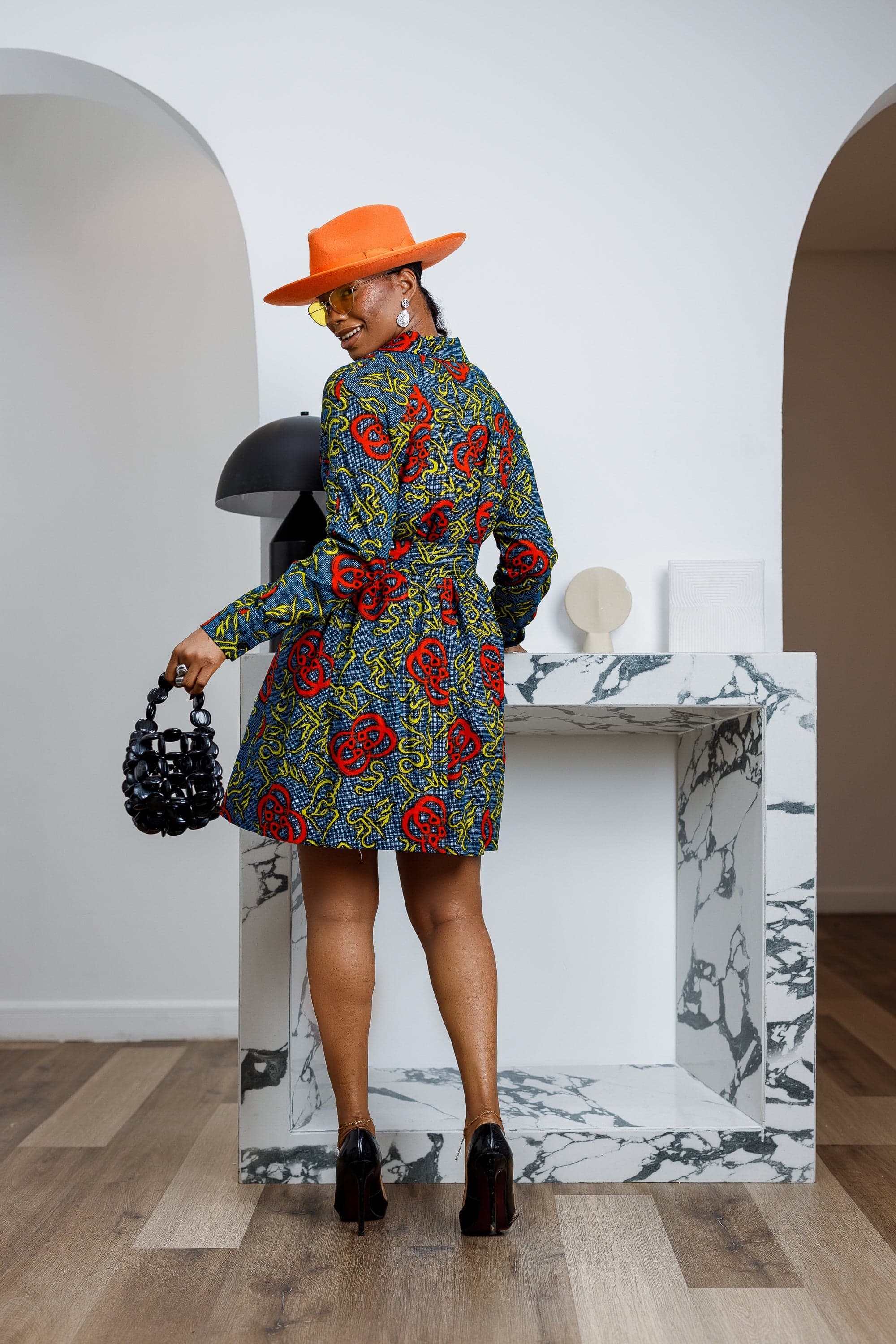 FAYO AFRICAN PRINT SHIRT DRESS----FINAL SALE - 2X-LARGE - Thumbnail 4