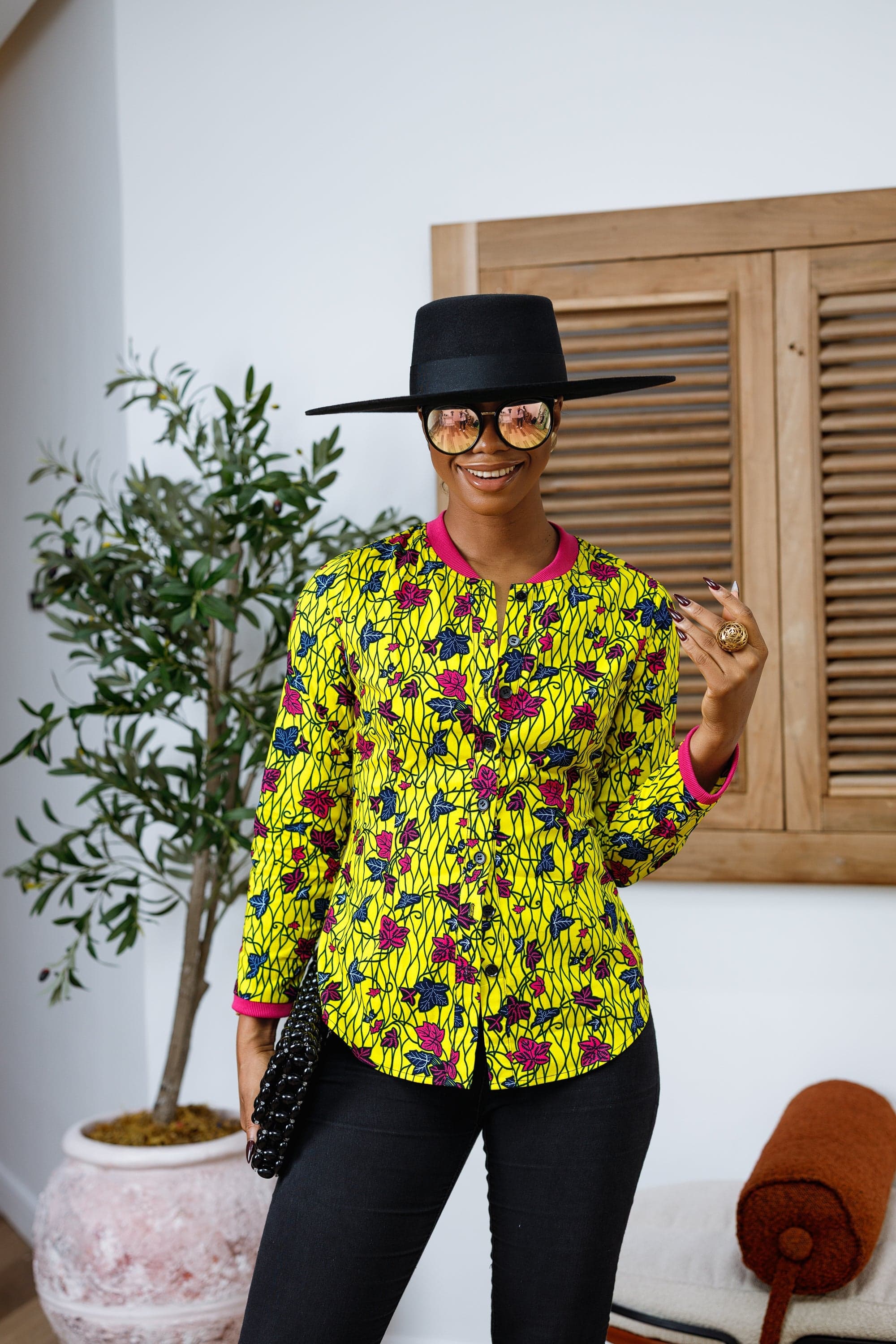 DAMINI AFRICAN PRINT POLO SHIRT----FINAL SALE - 1X-LARGE - Image 1