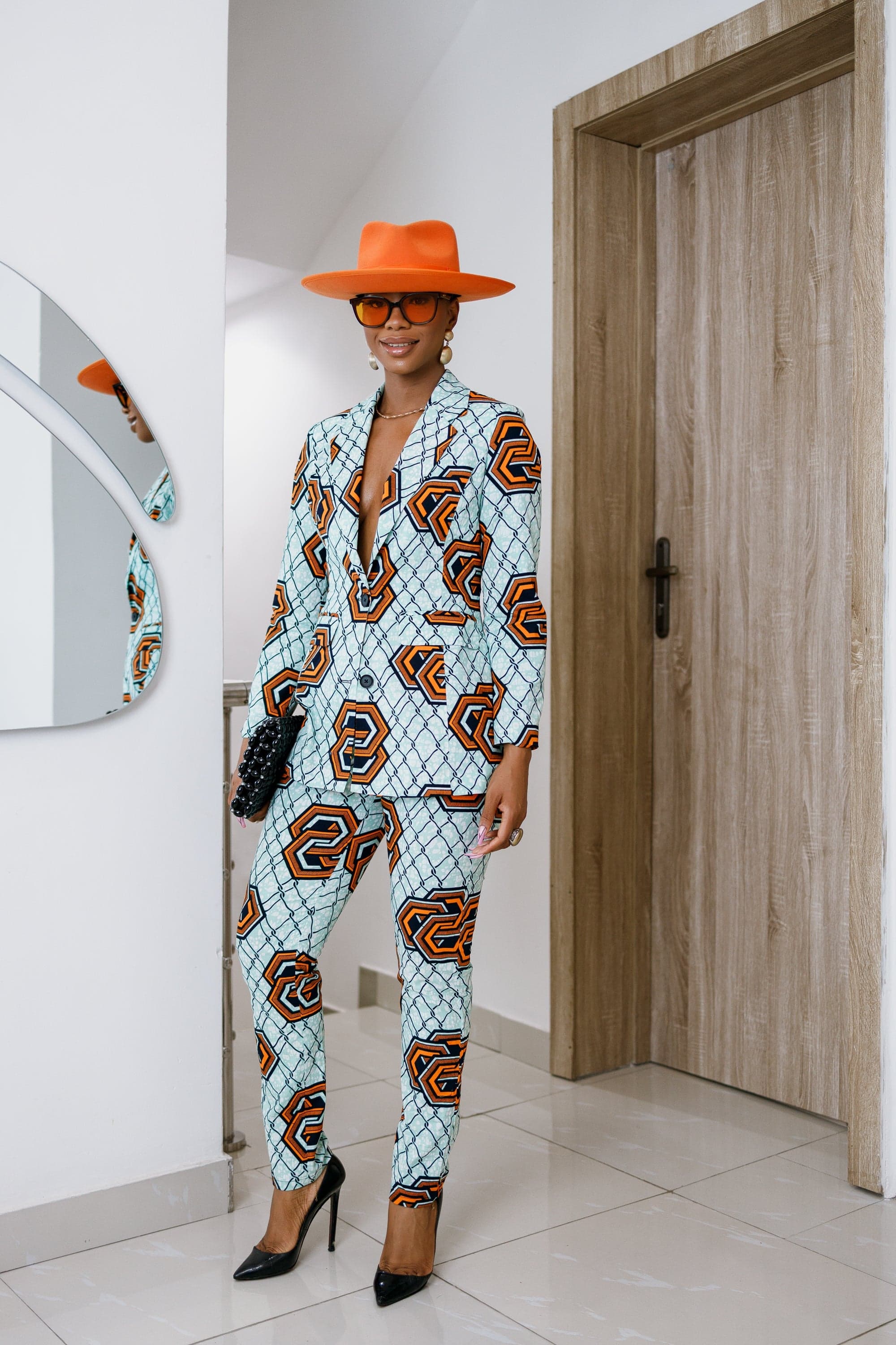 HAWA AFRICAN PRINT TAILORED SUIT SET----FINAL SALE - 3X-LARGE - Thumbnail 2