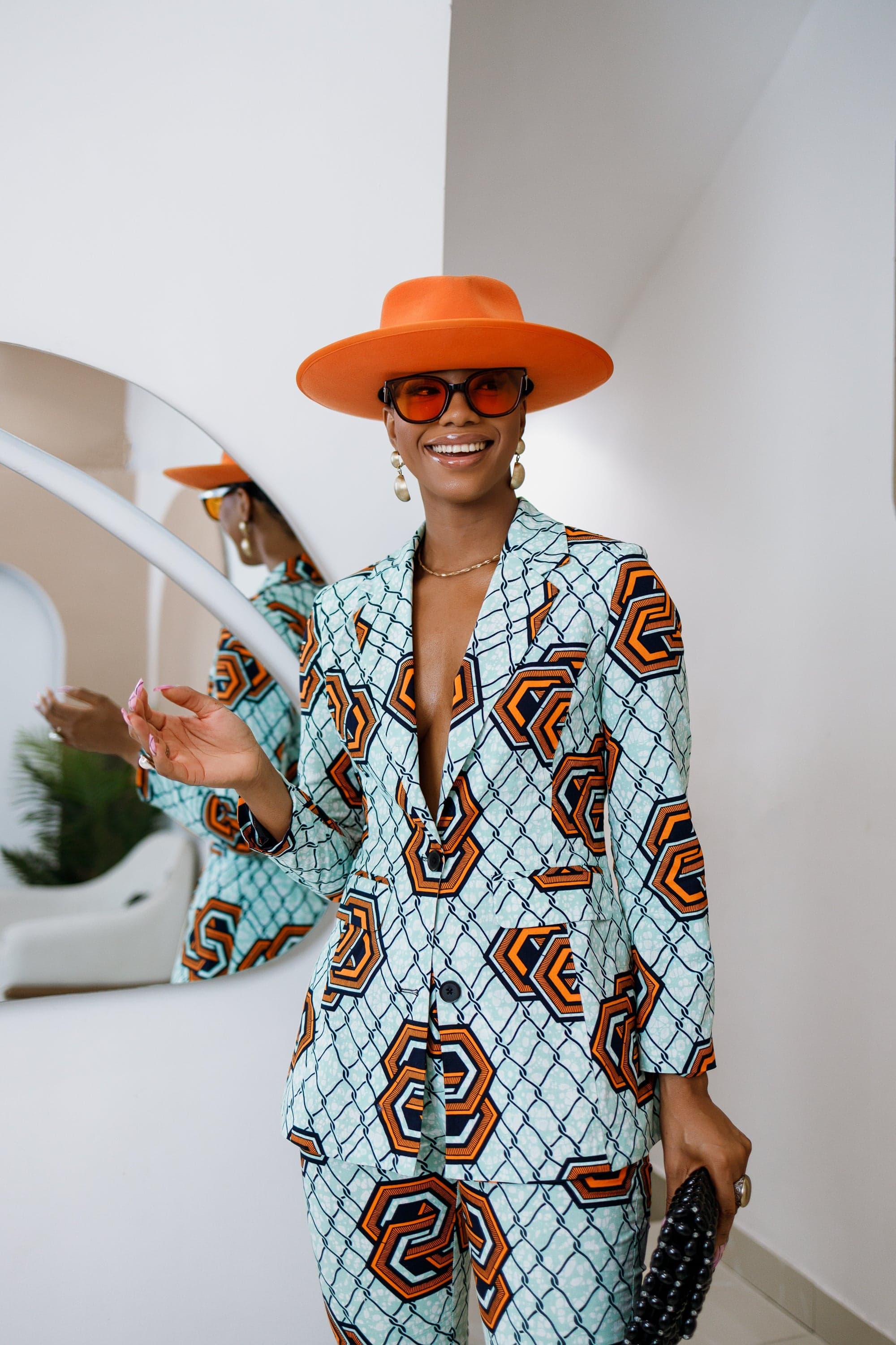 HAWA AFRICAN PRINT TAILORED SUIT SET----FINAL SALE - 3X-LARGE - Image 1