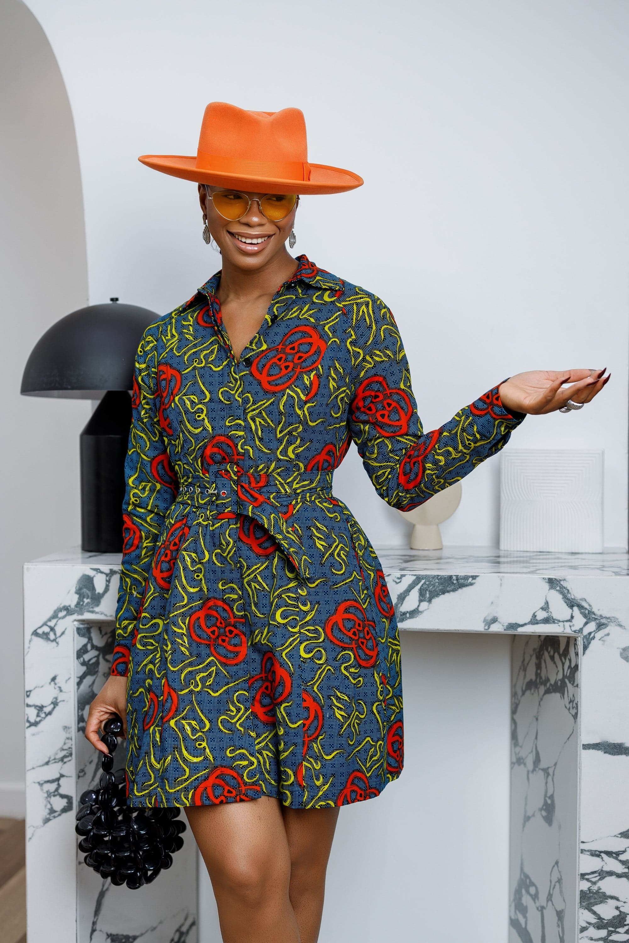 FAYO AFRICAN PRINT SHIRT DRESS----FINAL SALE - 3X-LARGE - Thumbnail 2