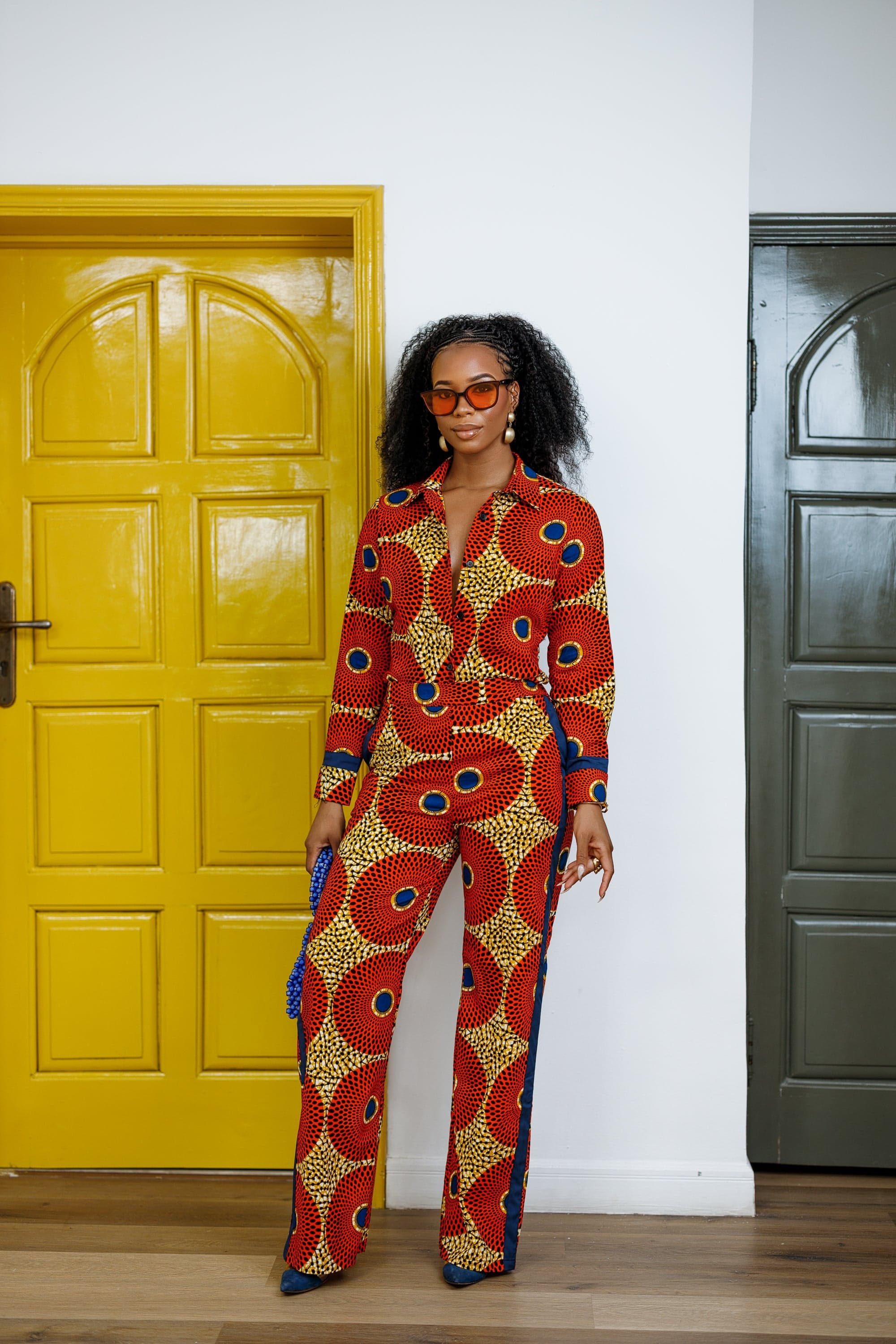 EVA AFRICAN PRINT STRAIGHT-LEG TWO PIECE SET - 2X-LARGE - Image 1