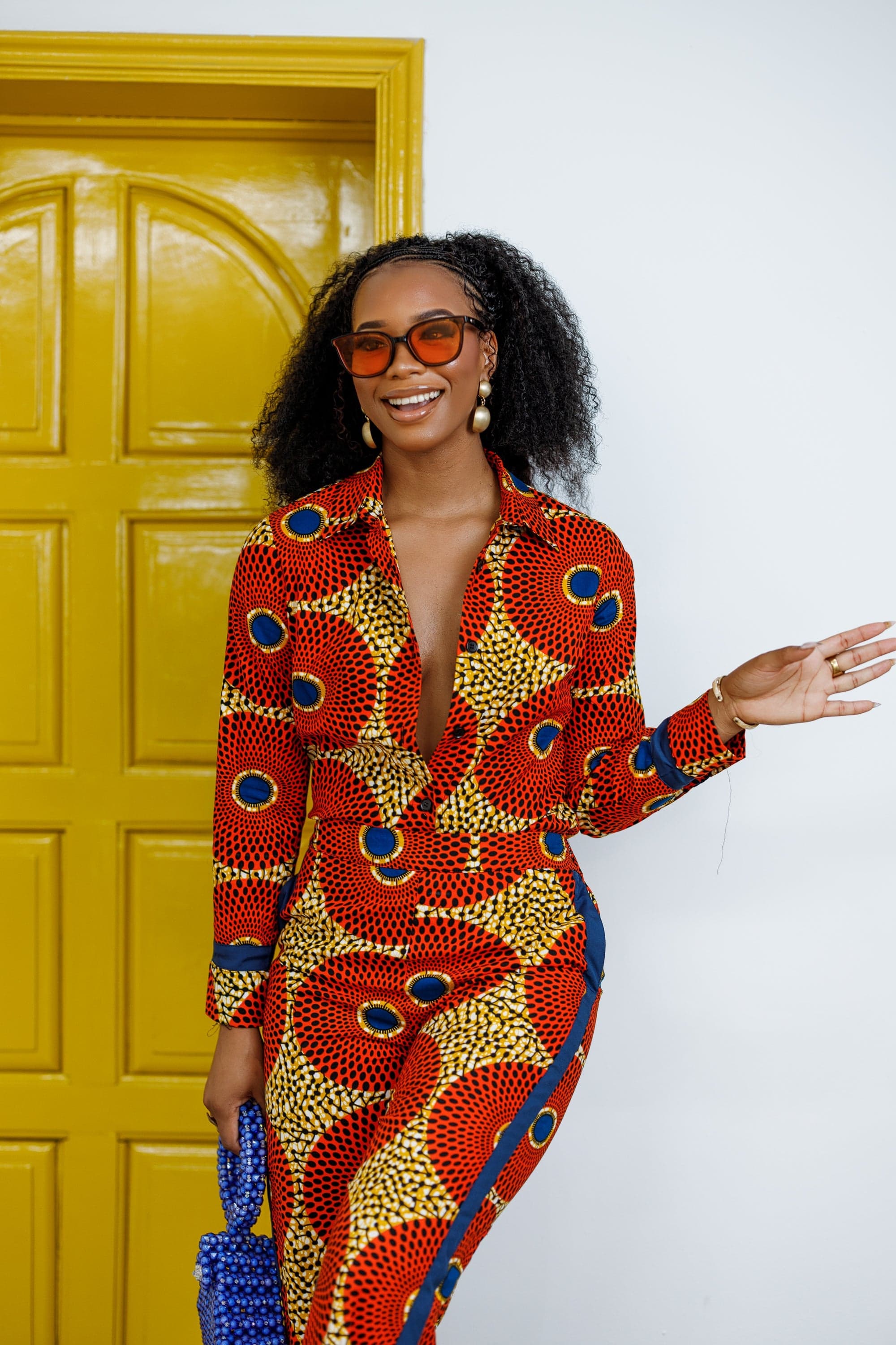 EVA AFRICAN PRINT STRAIGHT-LEG TWO PIECE SET - 3X-LARGE - Thumbnail 2