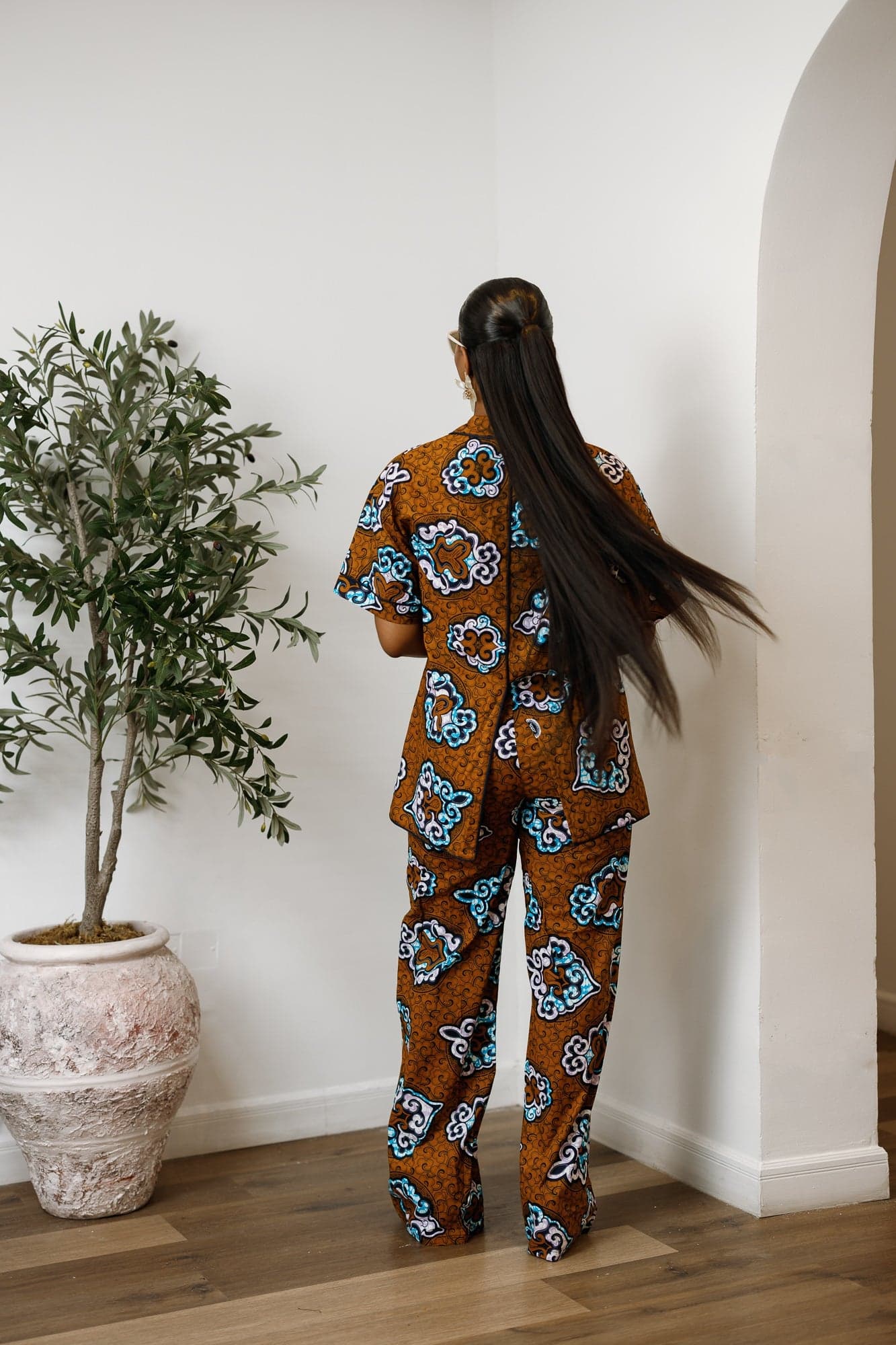 LARA AFRICAN PRINT SHIRT SET [MULTICOLOR] - 2X-LARGE - Thumbnail 4