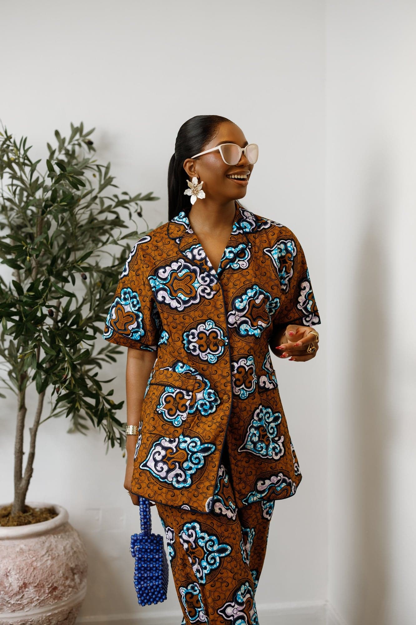 LARA AFRICAN PRINT SHIRT SET [MULTICOLOR] - 3X-LARGE - Image 1