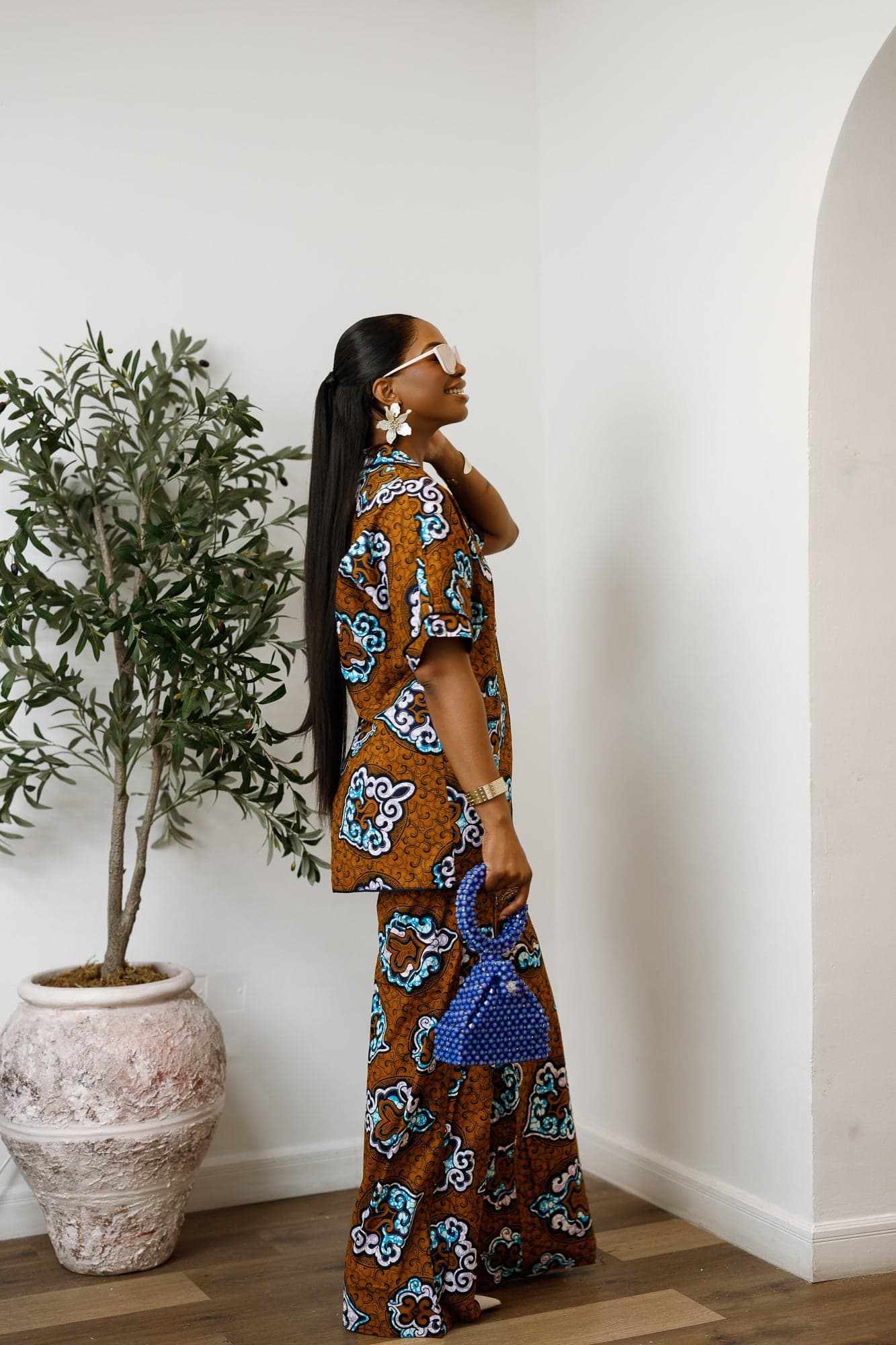 LARA AFRICAN PRINT SHIRT SET [MULTICOLOR] - LARGE - Thumbnail 3