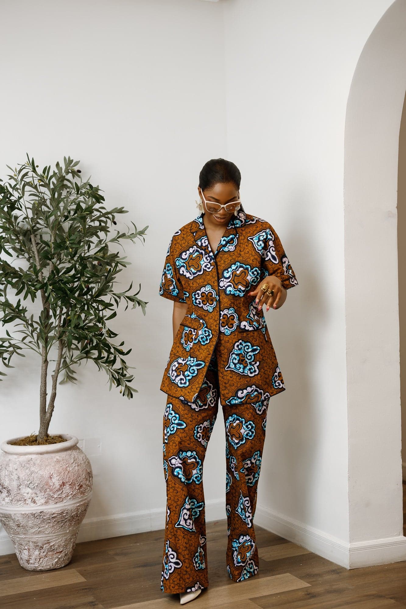 LARA AFRICAN PRINT SHIRT SET [MULTICOLOR] - 3X-LARGE - Thumbnail 2