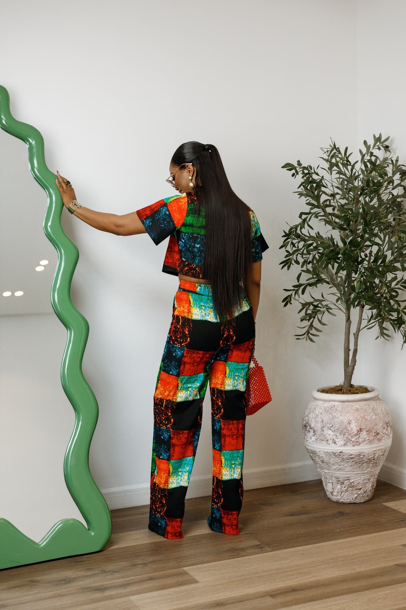 ADUN AFRICAN PRINT TWO PIECE PANT SET [MULTICOLOR] - SMALL - Thumbnail 4