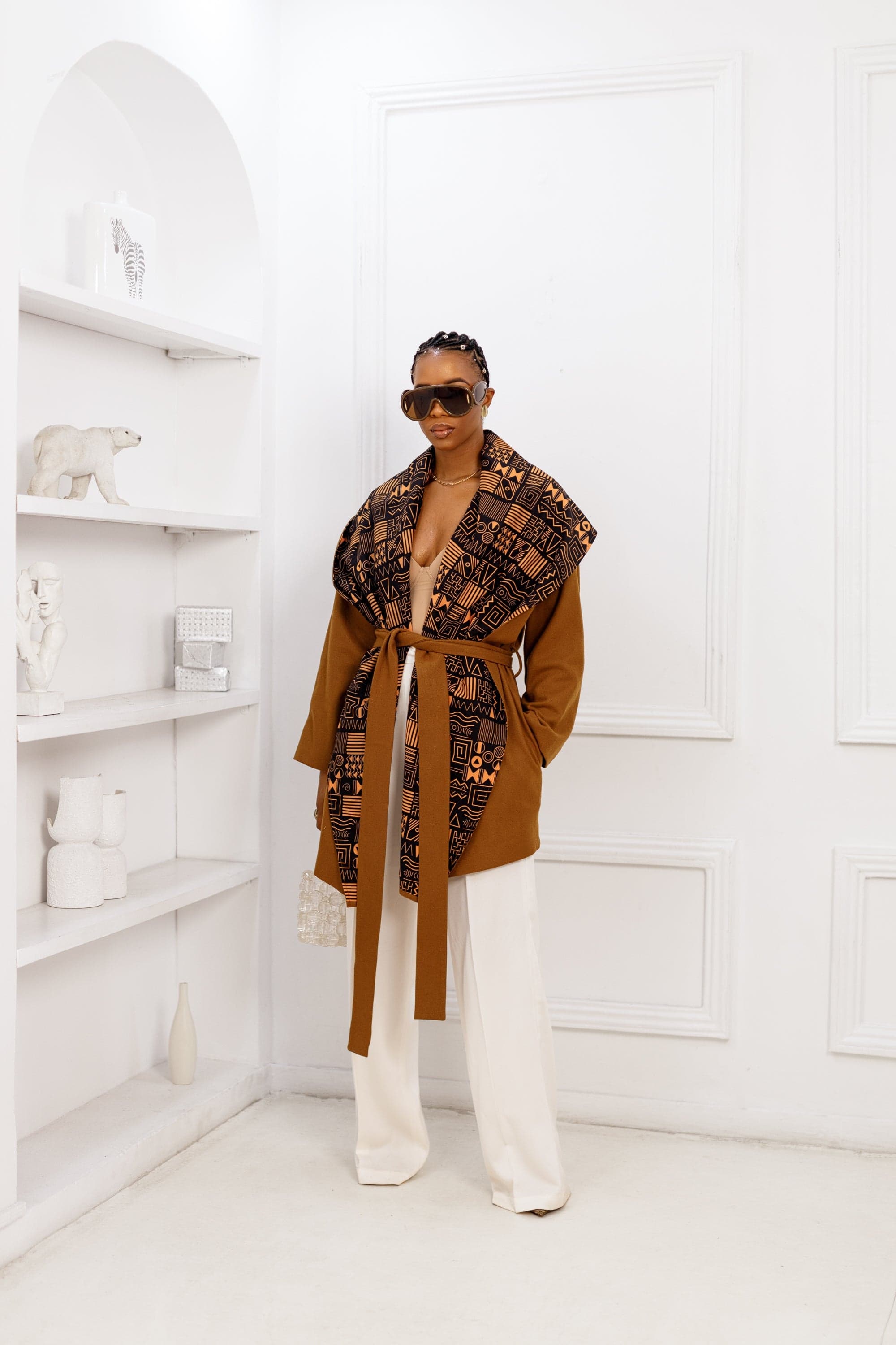 DONNA AFRICAN PRINT WOOL PONCHO ----FINAL SALE - LARGE - 1X-LARGE - Thumbnail 2