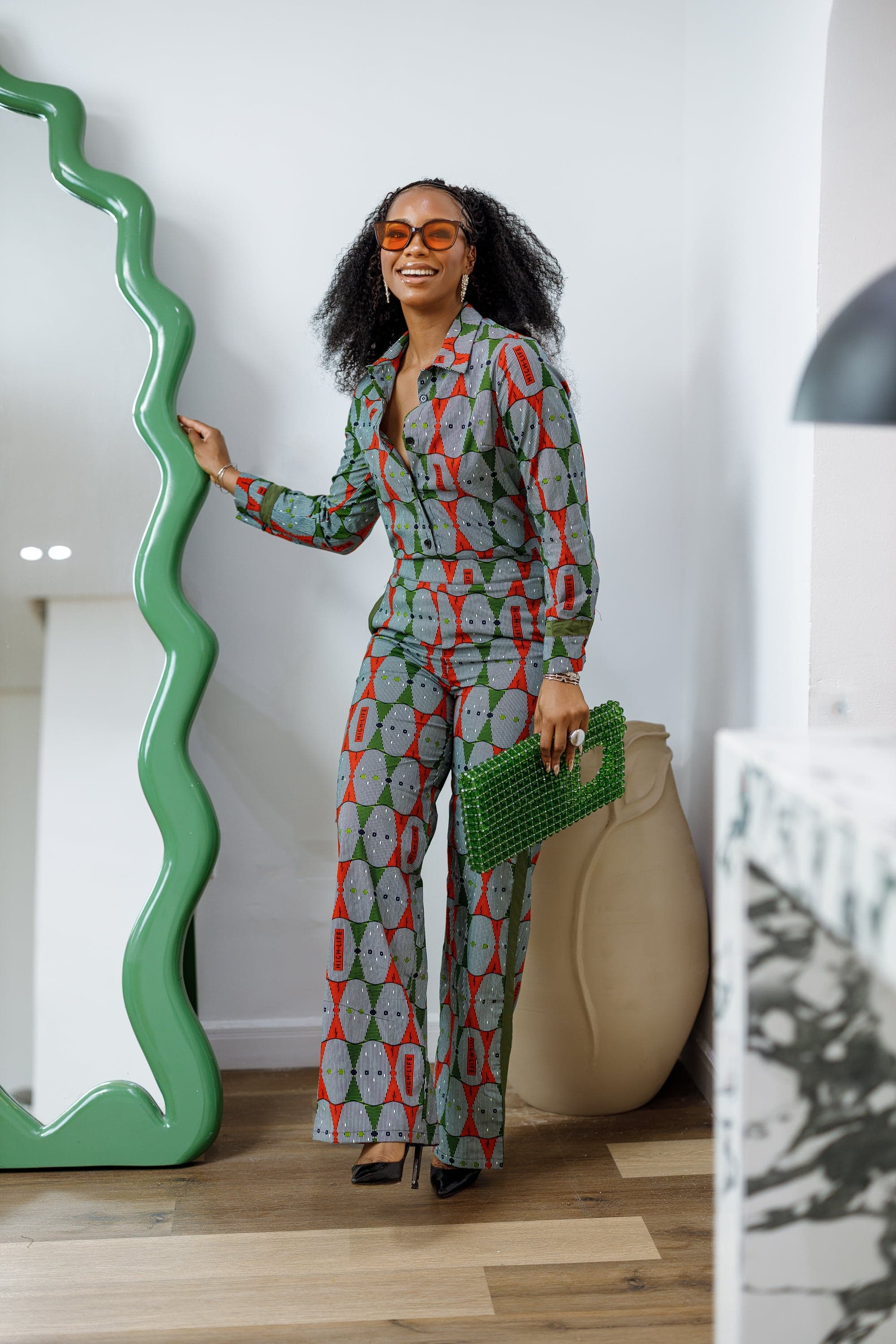 EVA AFRICAN PRINT STRAIGHT-LEG TWO PIECE SET [MULTICOLOR] - 2X-LARGE - Thumbnail 2