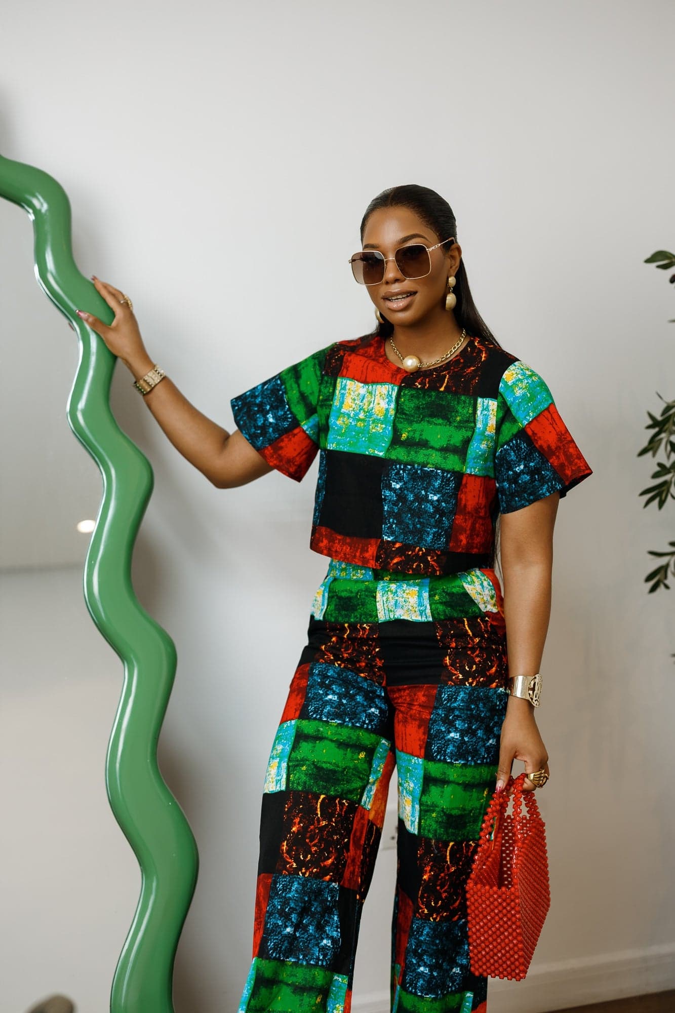 ADUN AFRICAN PRINT TWO PIECE PANT SET [MULTICOLOR] - 2X-LARGE - Thumbnail 2