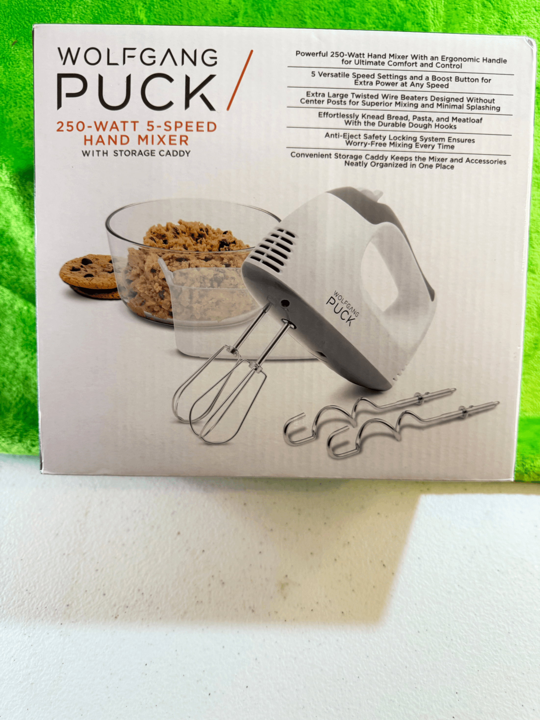 Wolfgang Puck 250-Watt 5-Speed Hand Mixer with Storage Caddy - Image 1