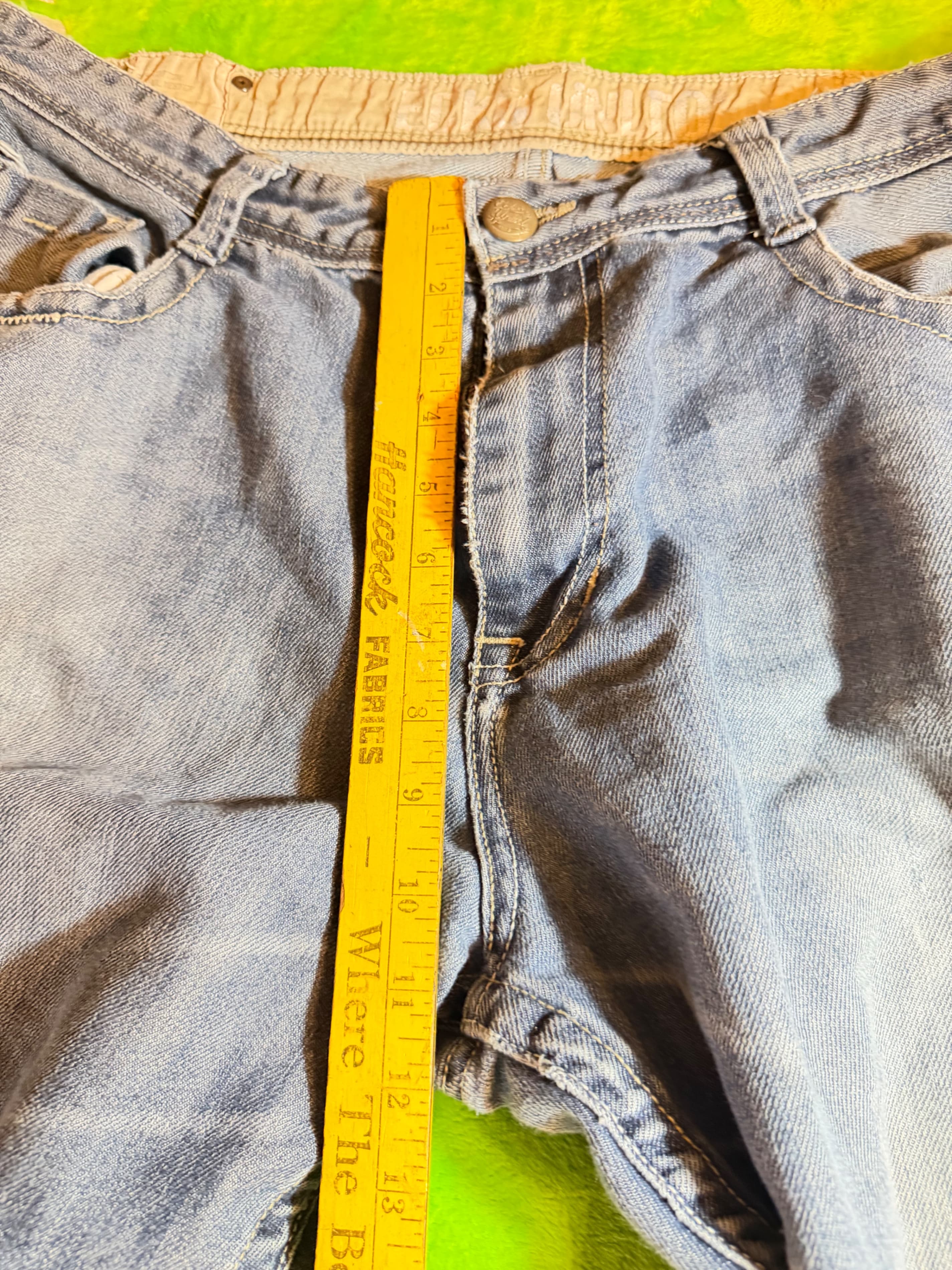 Ecko Unltd Baggy Fit Mens Jeans Y2K Distressed Frayed Hem Light Wash Denim 36 - Thumbnail 11