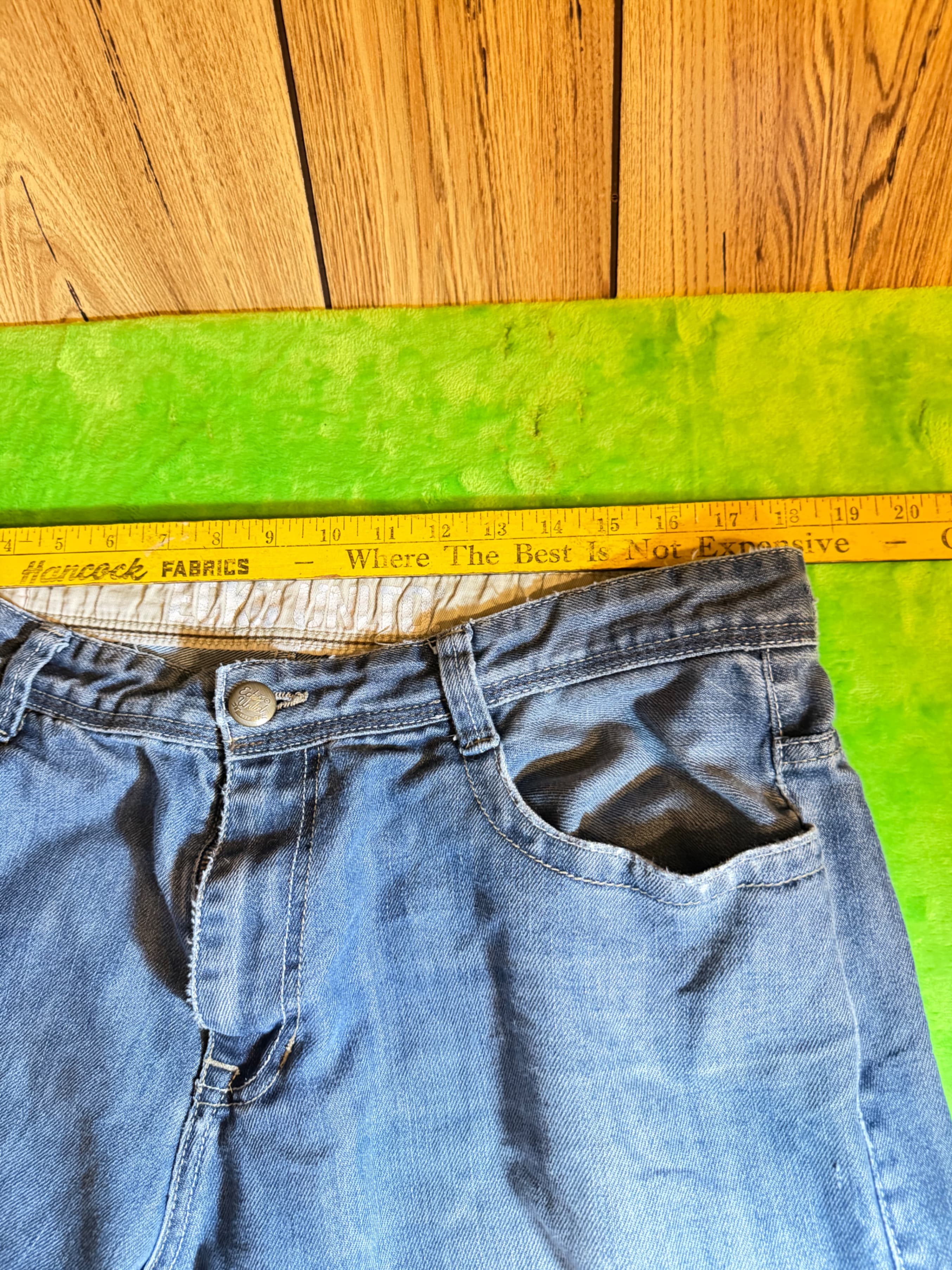 Ecko Unltd Baggy Fit Mens Jeans Y2K Distressed Frayed Hem Light Wash Denim 36 - Thumbnail 10