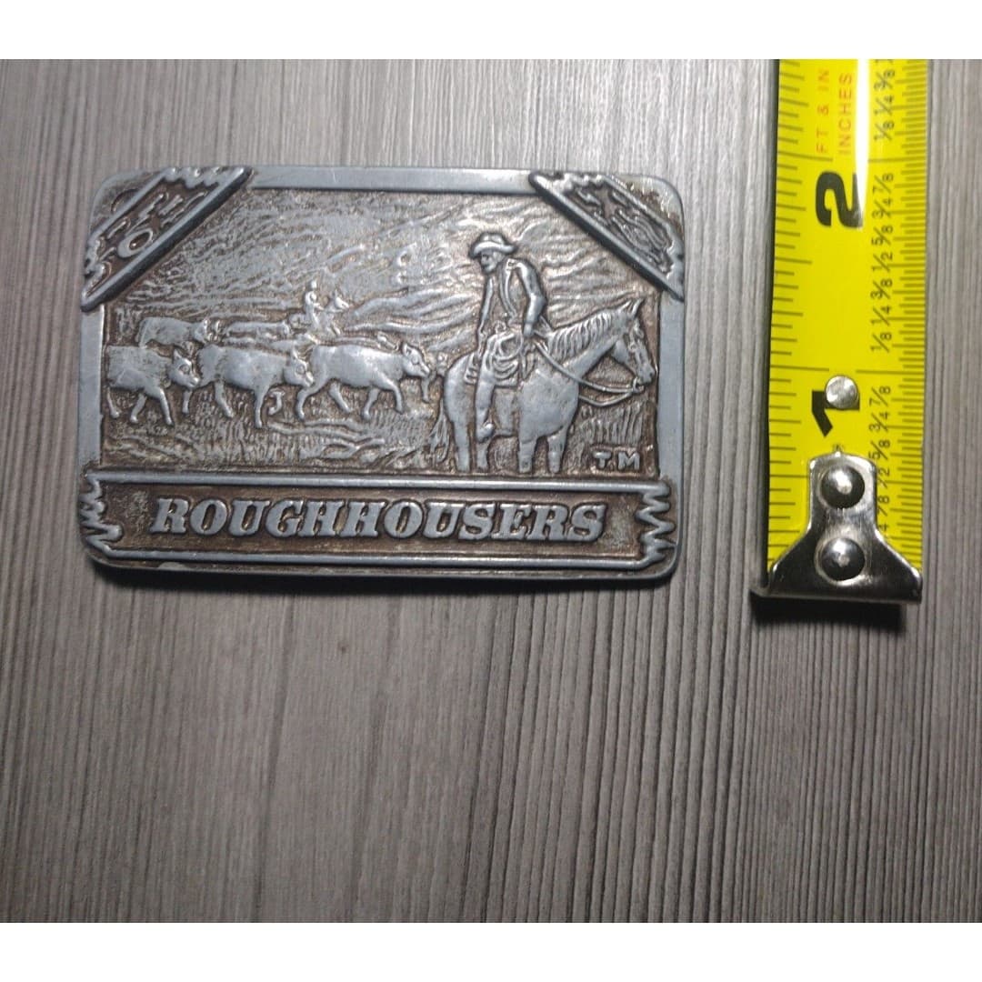Vintage Roughhousers Cowboy Cattleman Belt Buckle - Thumbnail 4