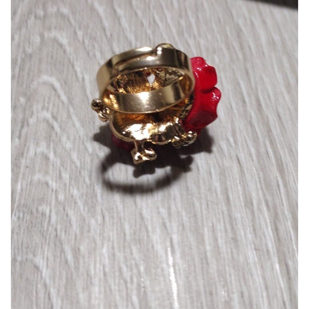 Oversize Rose - Gold Plated - Adjustable Floral Statement Ring - New - Thumbnail 7