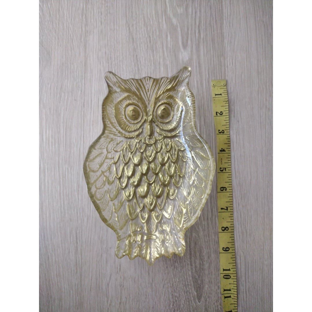 Glass Owl Shaped Bowl Dish Decor - Thumbnail 2